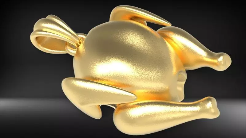 Rotisserie Roast Chicken Charm Pendant 3D print model