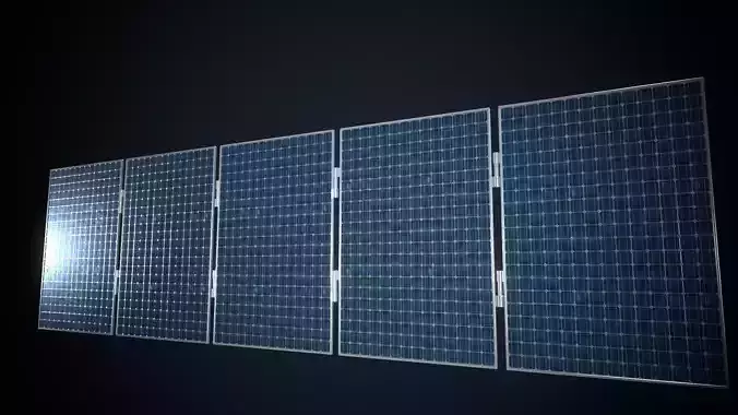 Solar Panel Array Low-poly 3D model