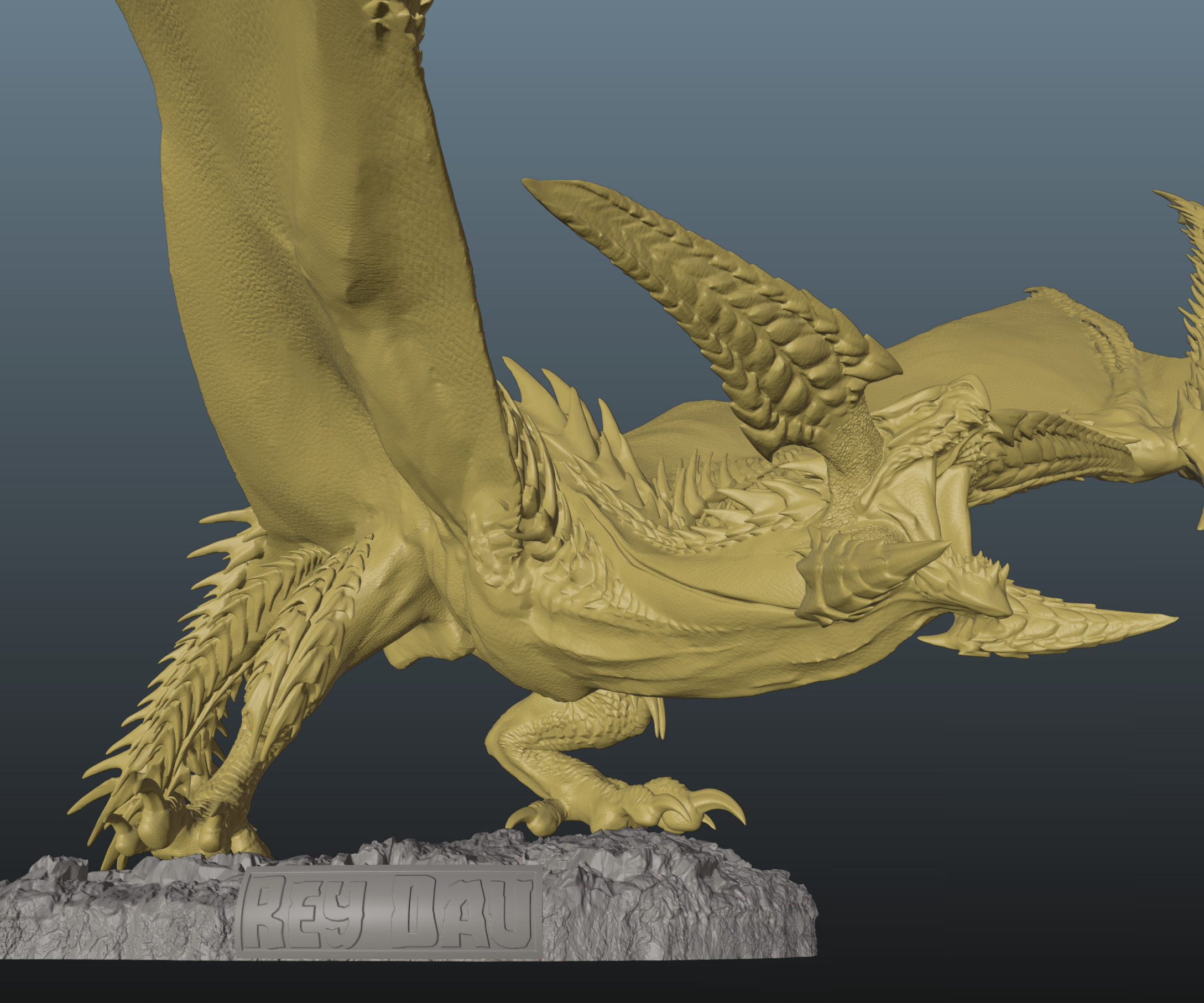 Monster Hunter Wilds Rey Dau V2 3D print model_5