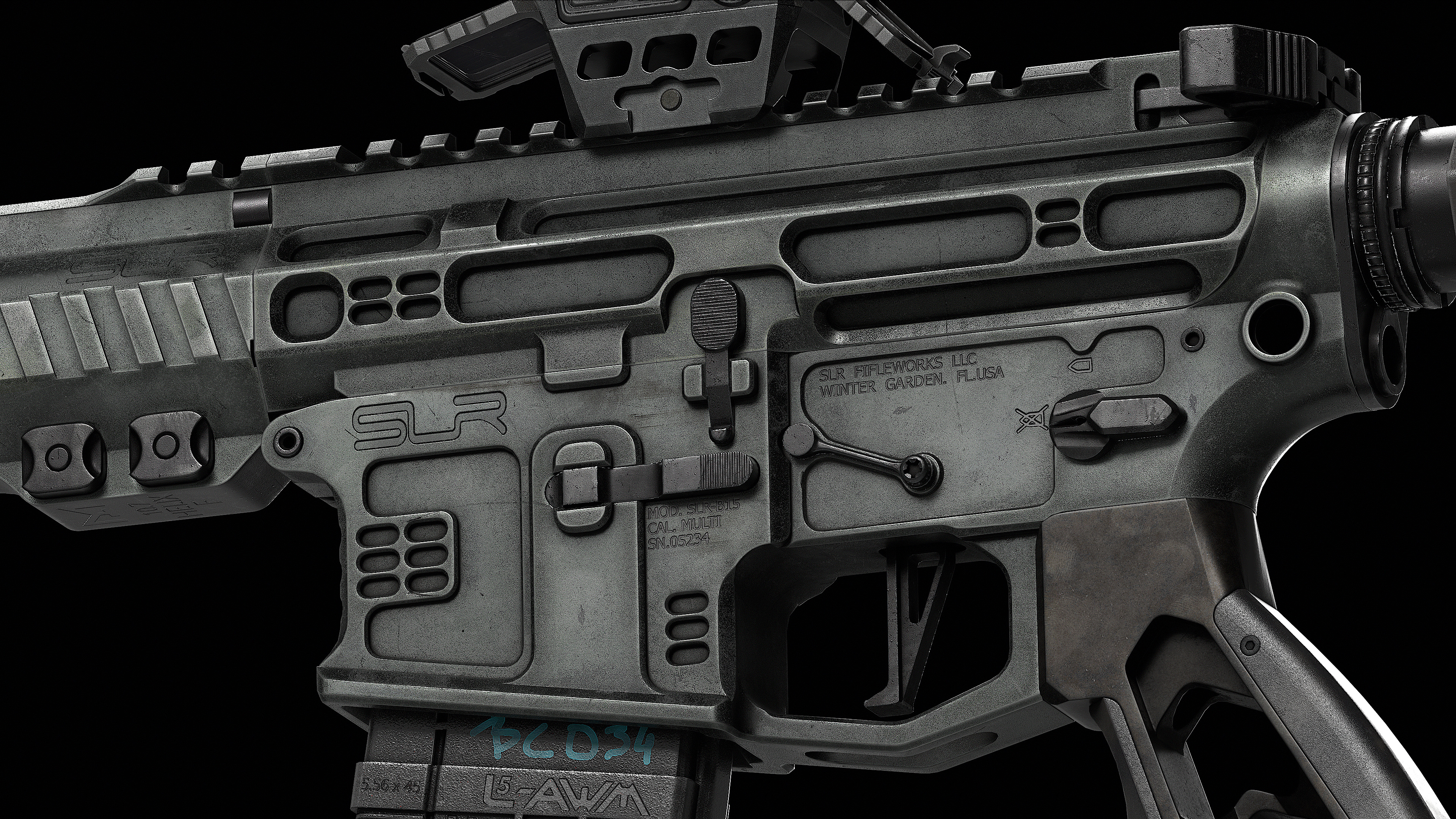 AR 15 SLR Low-poly 3D model_8