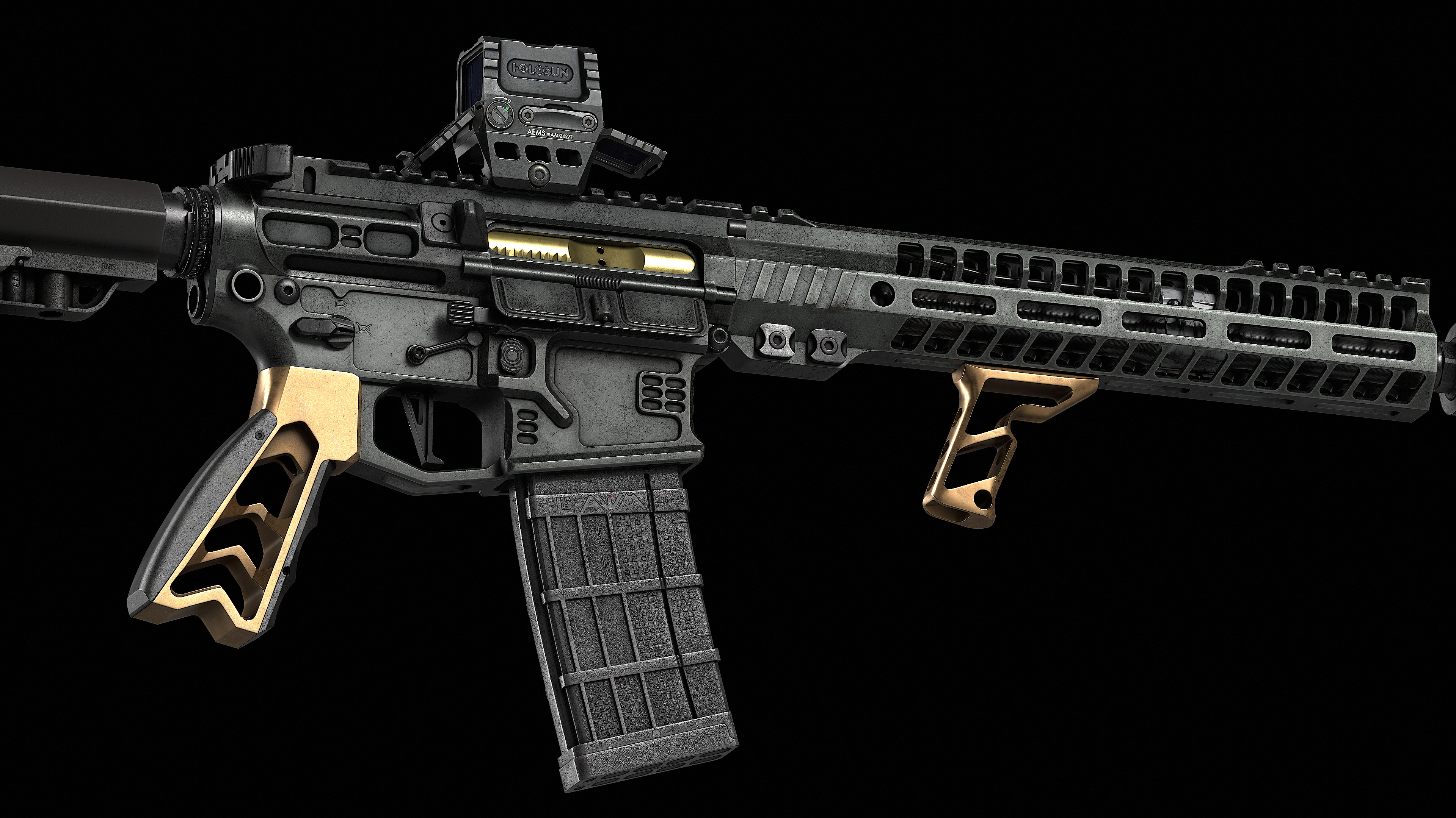 AR 15 SLR Low-poly 3D model_28