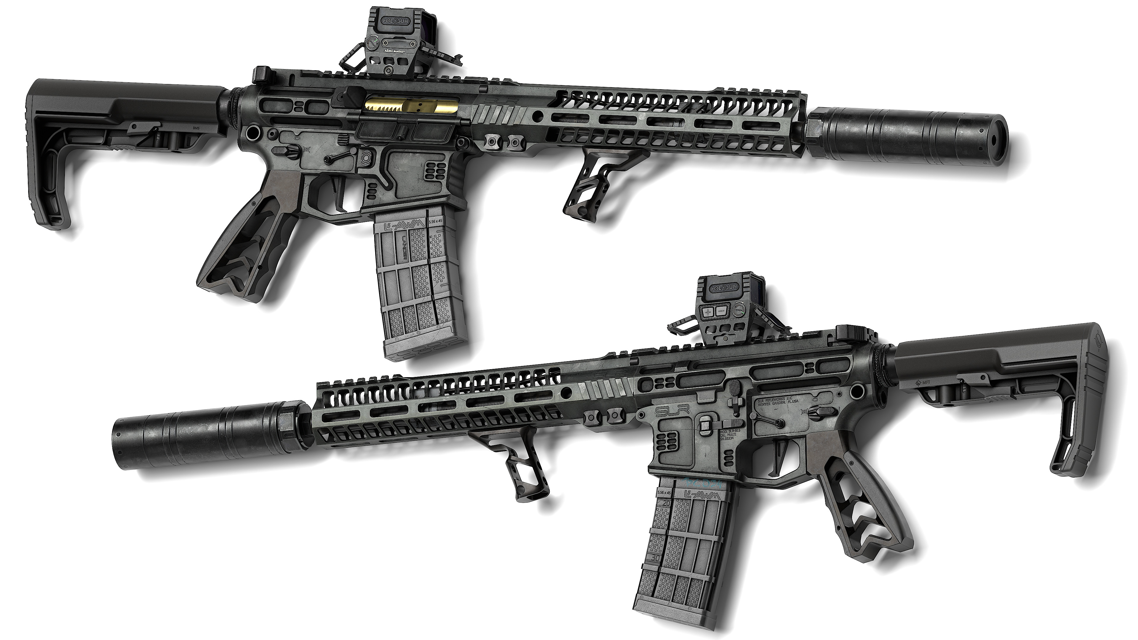 AR 15 SLR Low-poly 3D model_2