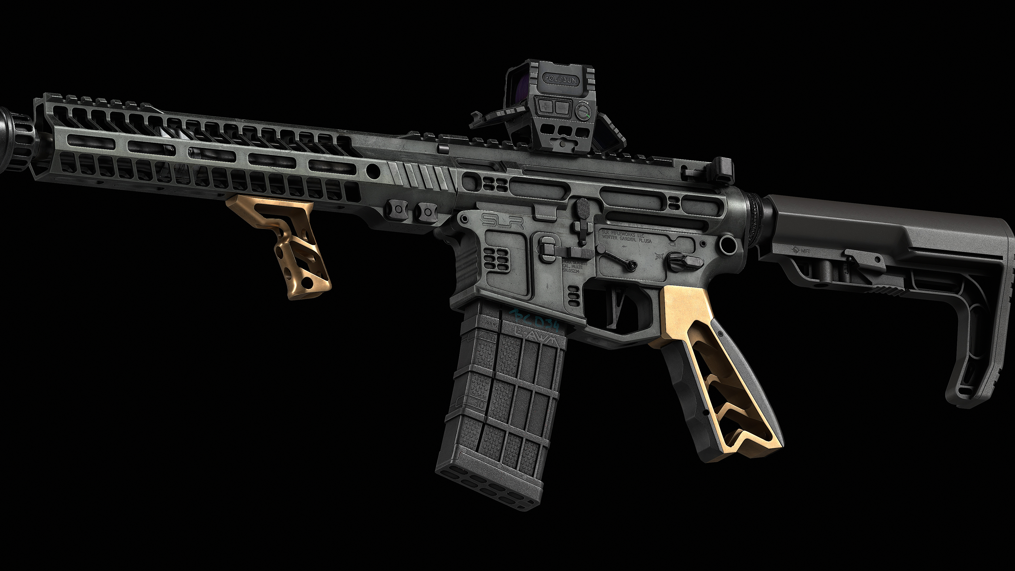 AR 15 SLR Low-poly 3D model_29