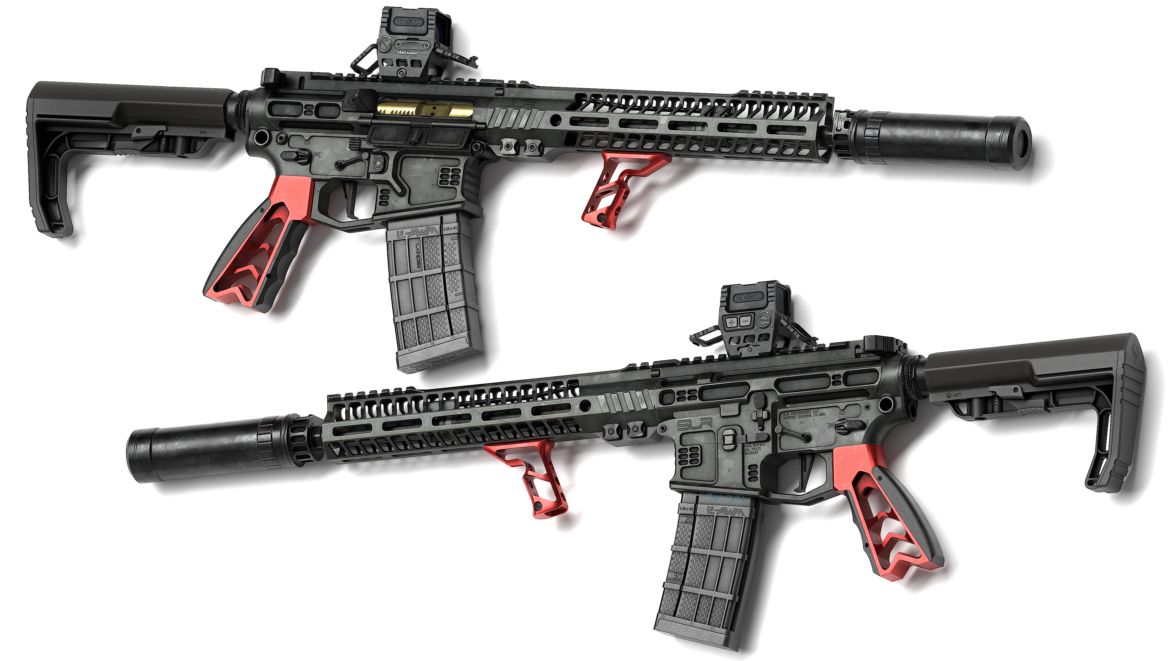 AR 15 SLR Low-poly 3D model_4