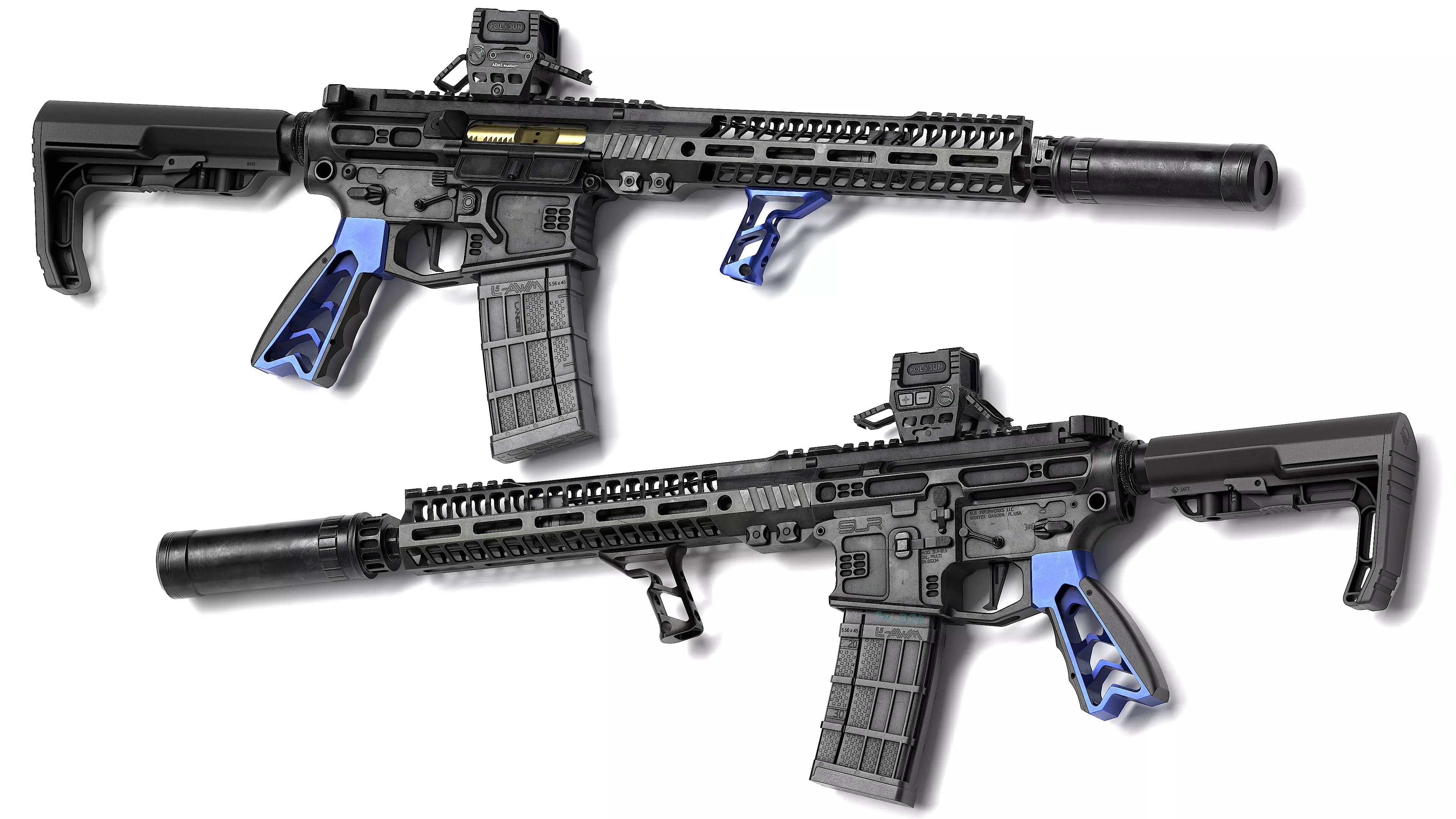 AR 15 SLR Low-poly 3D model_0