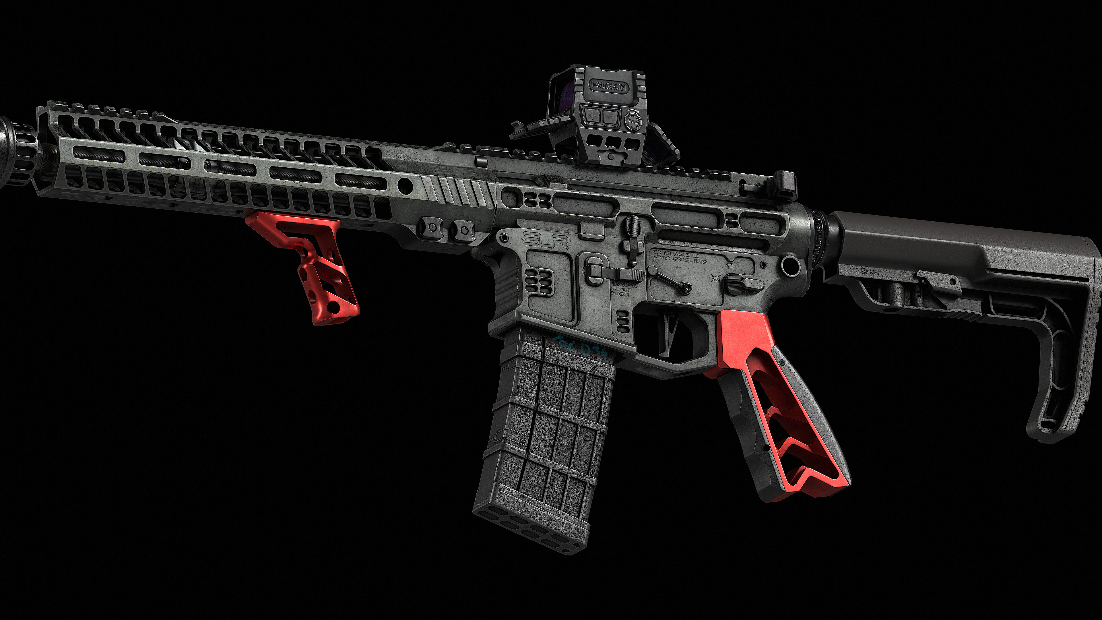 AR 15 SLR Low-poly 3D model_30