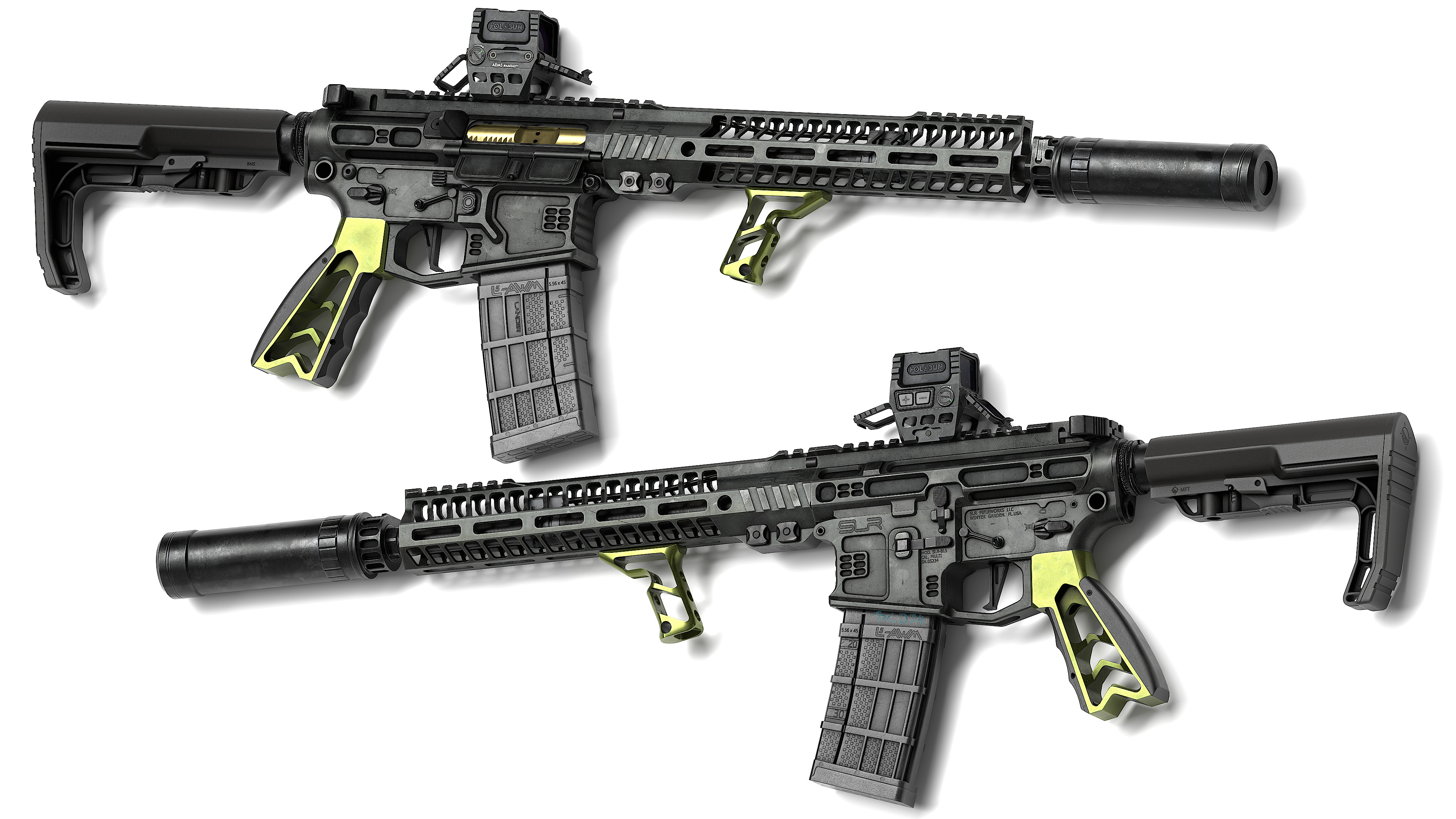 AR 15 SLR Low-poly 3D model_3