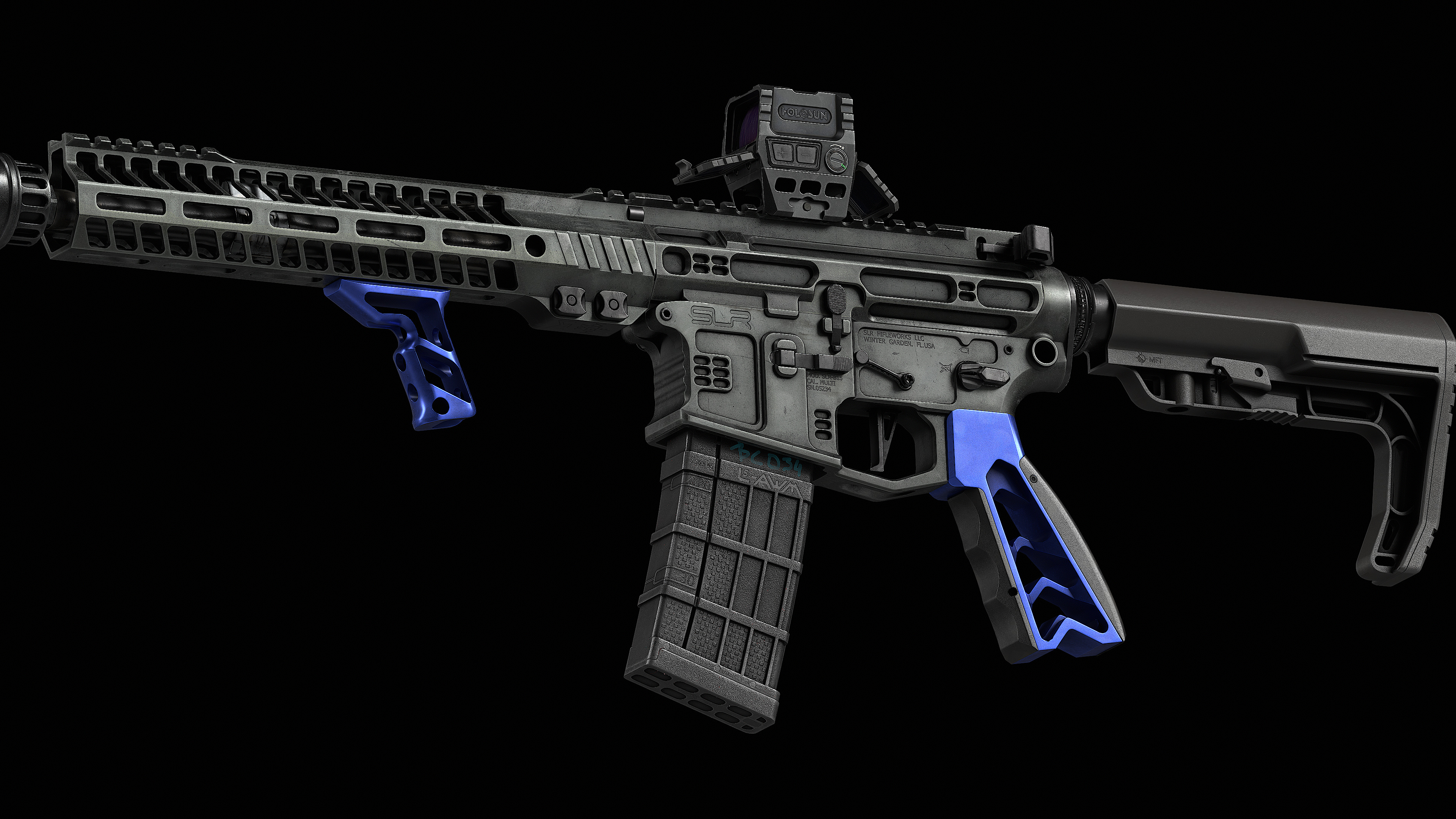 AR 15 SLR Low-poly 3D model_32