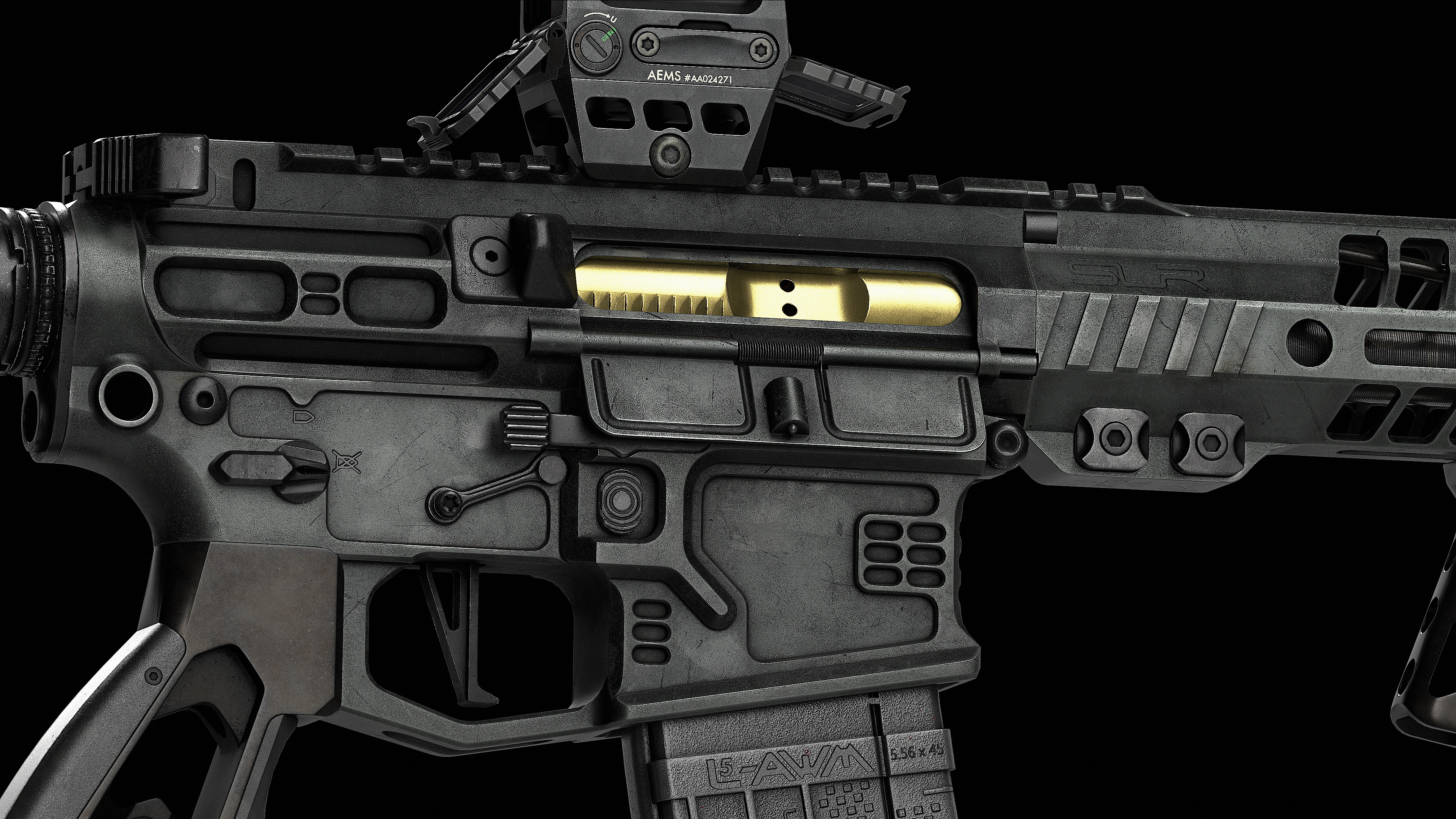 AR 15 SLR Low-poly 3D model_7