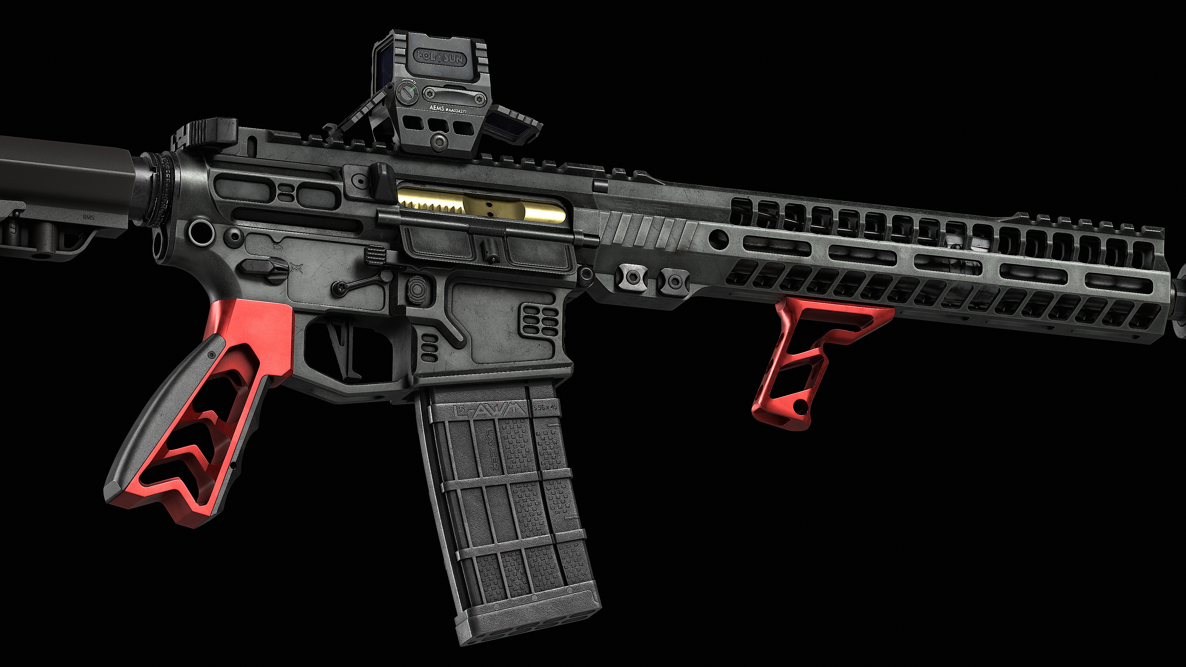 AR 15 SLR Low-poly 3D model_27