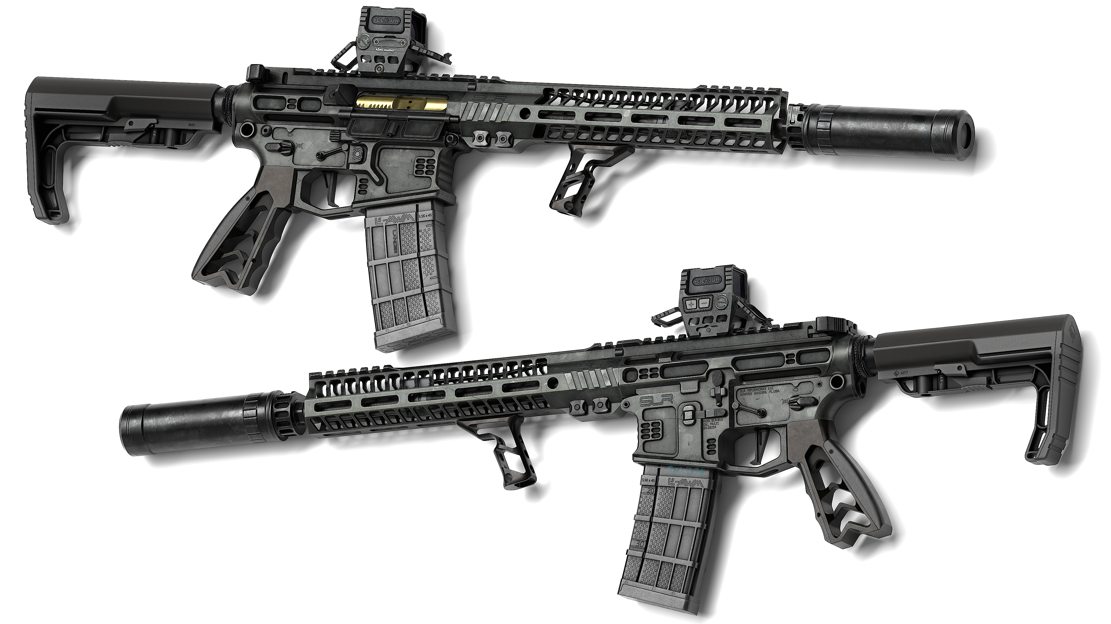 AR 15 SLR Low-poly 3D model_1