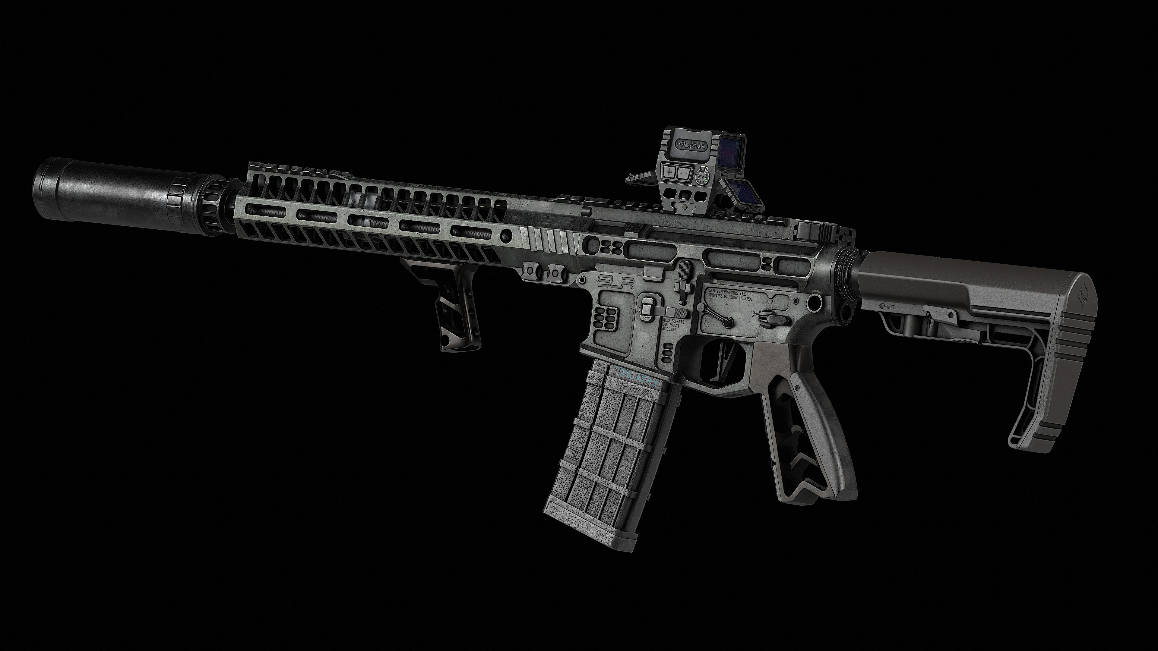AR 15 SLR Low-poly 3D model_18