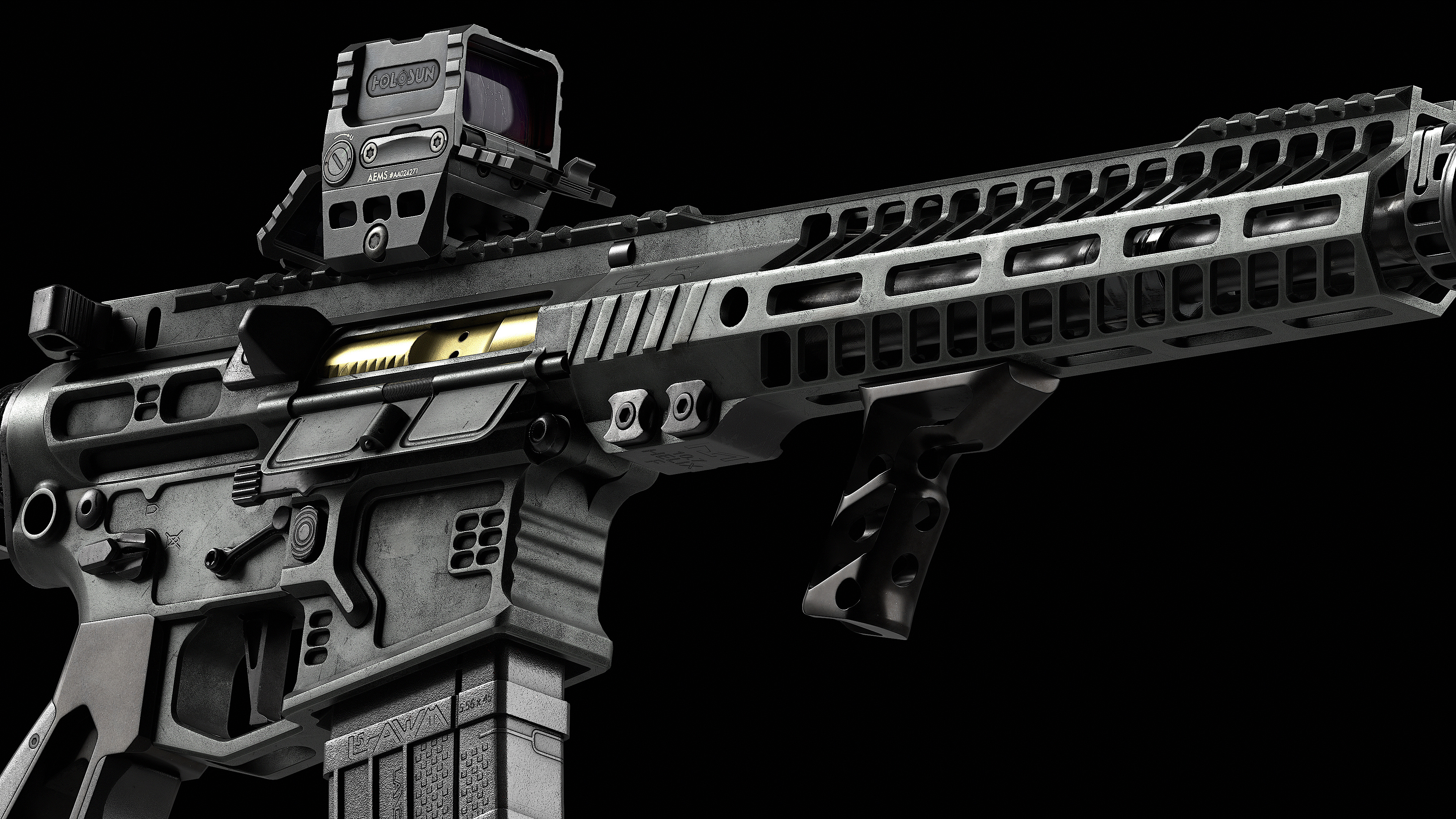 AR 15 SLR Low-poly 3D model_9