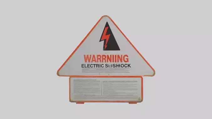 Electric Shock Hazard Warning Sign model