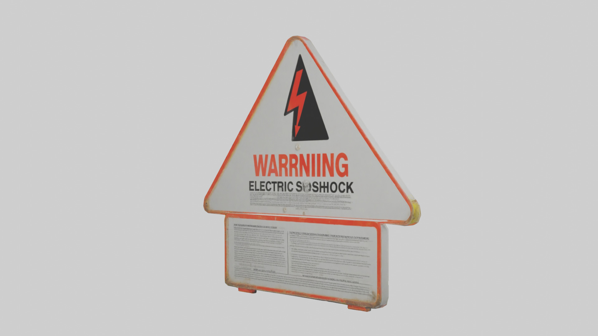 Electric Shock Hazard Warning Sign model 3D model_2