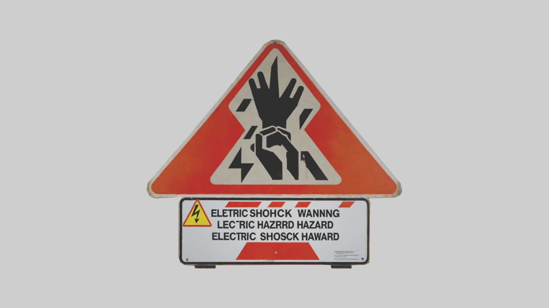 Electric Shock Hazard Warning Sign model 3D model_9
