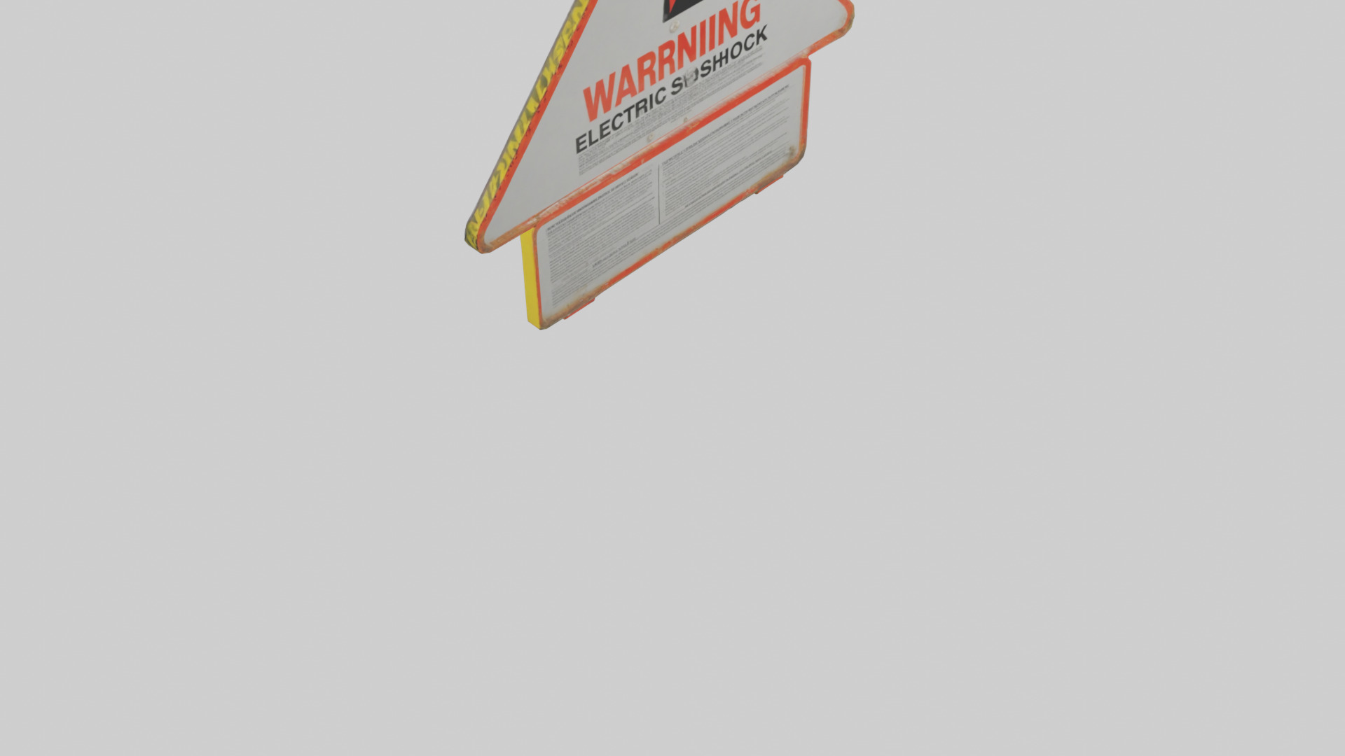 Electric Shock Hazard Warning Sign model 3D model_3