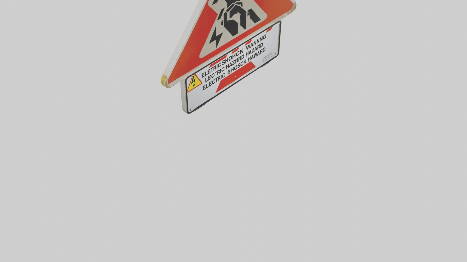 Electric Shock Hazard Warning Sign model 3D model_6