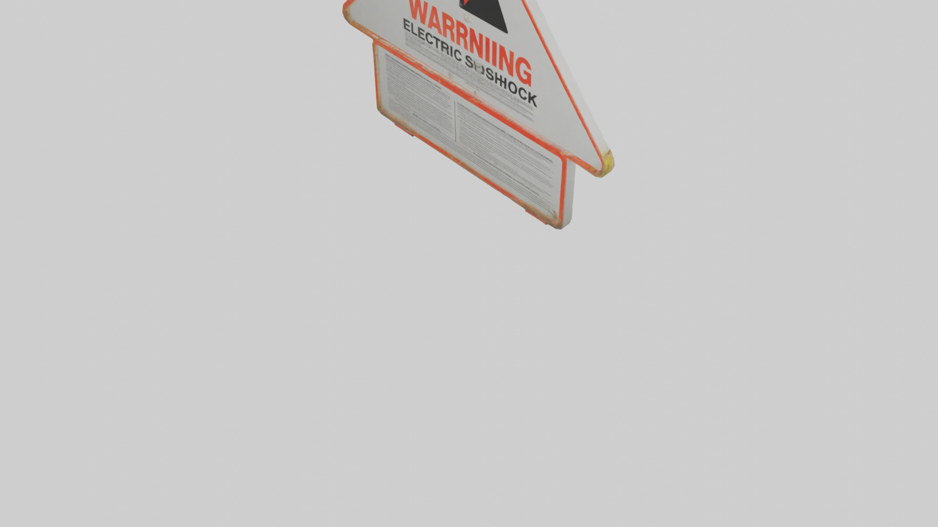 Electric Shock Hazard Warning Sign model 3D model_4