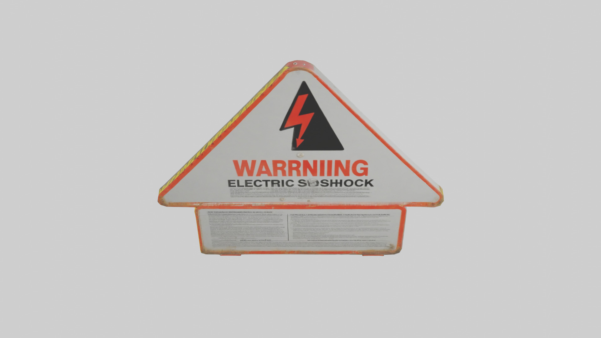 Electric Shock Hazard Warning Sign model 3D model_15