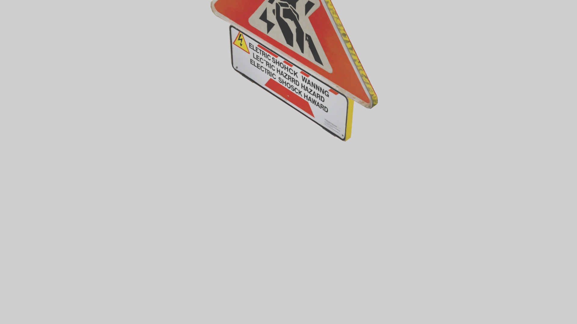Electric Shock Hazard Warning Sign model 3D model_5