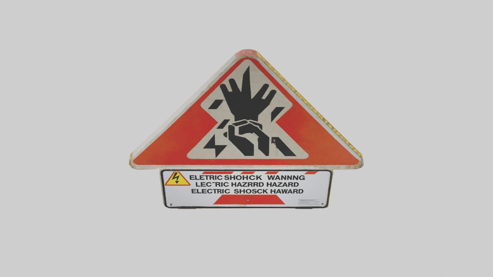 Electric Shock Hazard Warning Sign model 3D model_16