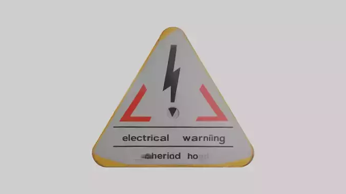 Electrical Hazard Warning Sign model 3D model