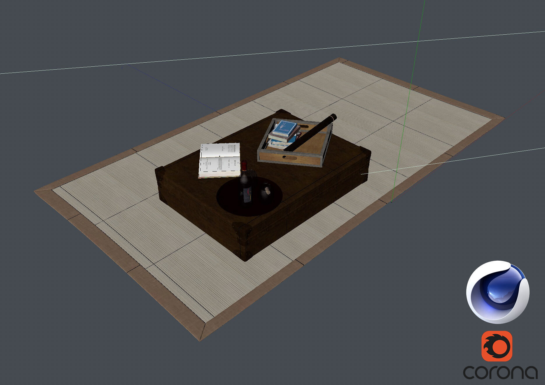 Carpet and Table - Corona - C4D 3D model_4