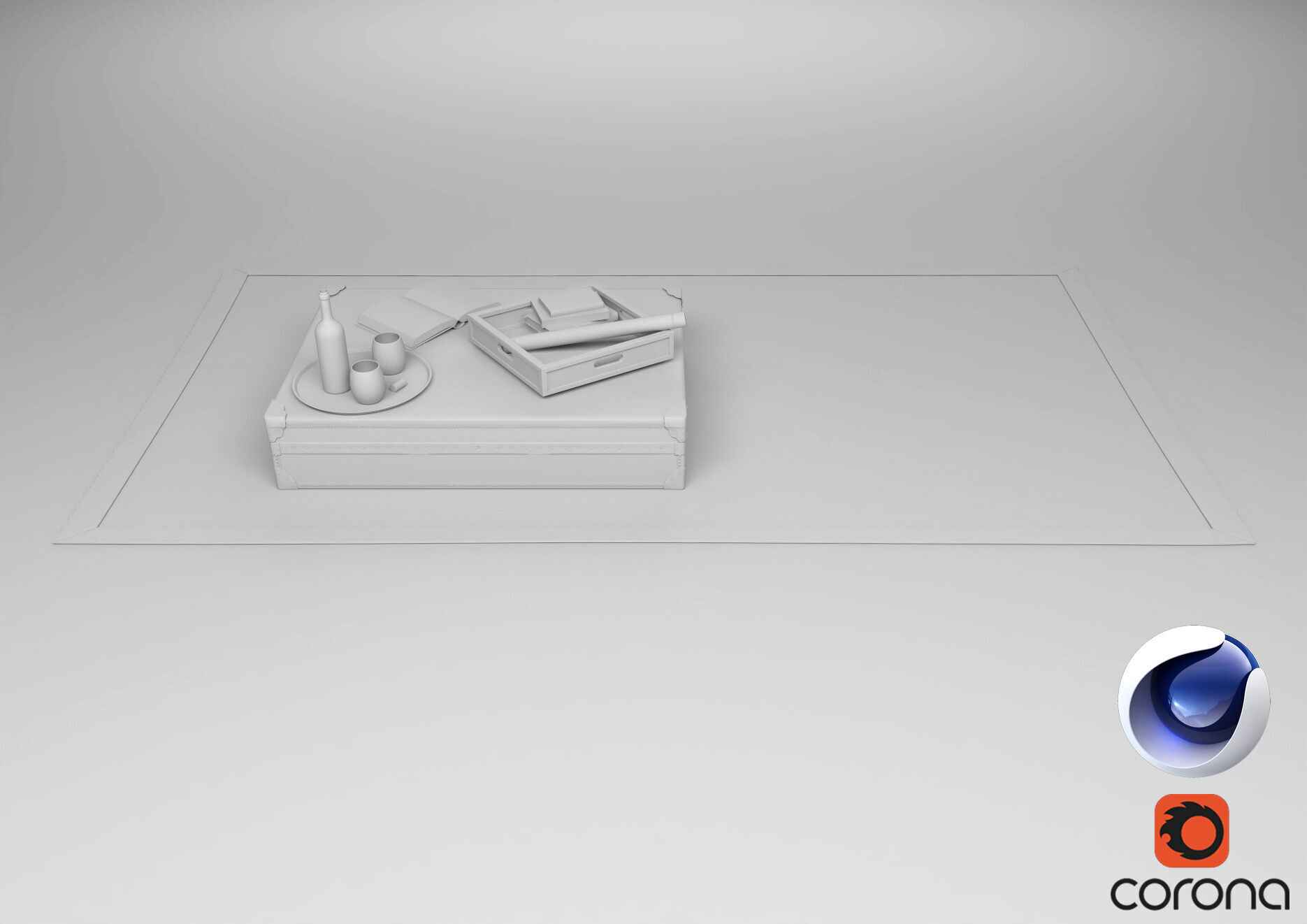 Carpet and Table - Corona - C4D 3D model_3