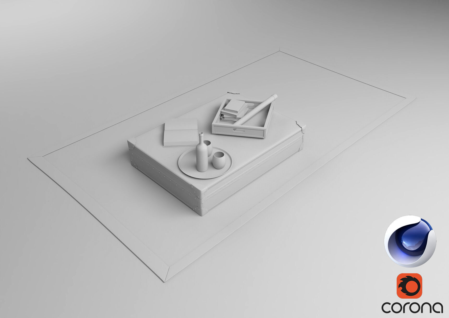 Carpet and Table - Corona - C4D 3D model_2