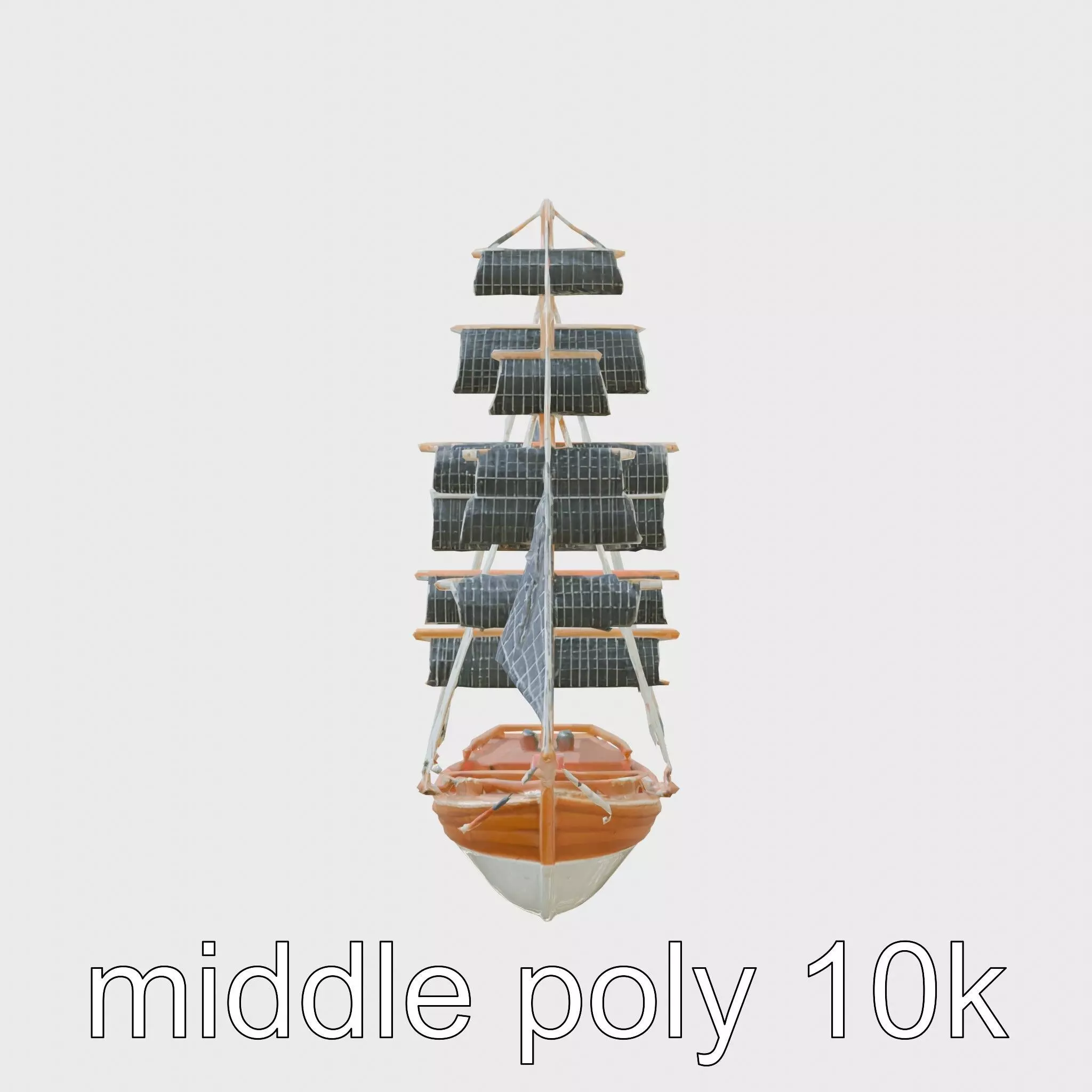 Solar-Powered Sailboat with Innovative Panel Sails Low-poly 3D model_0