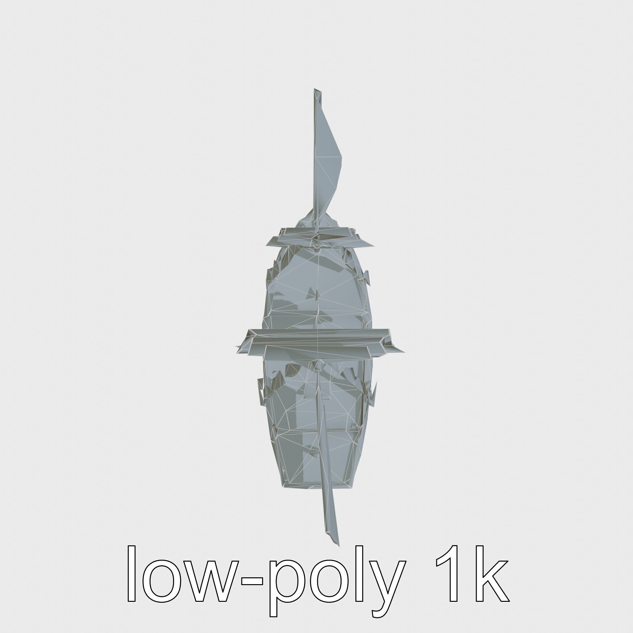 Solar-Powered Sailboat with Innovative Panel Sails Low-poly 3D model_17