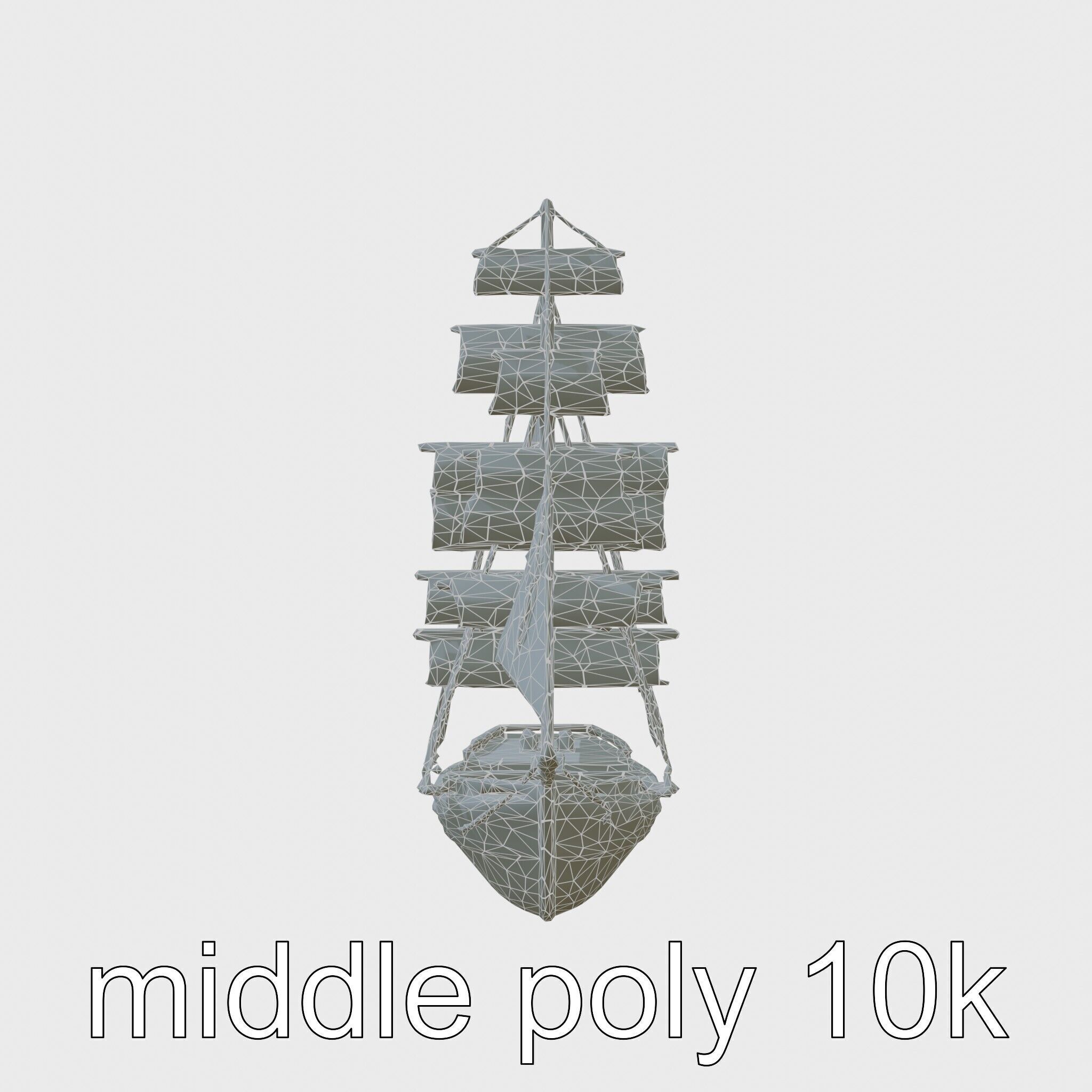 Solar-Powered Sailboat with Innovative Panel Sails Low-poly 3D model_9