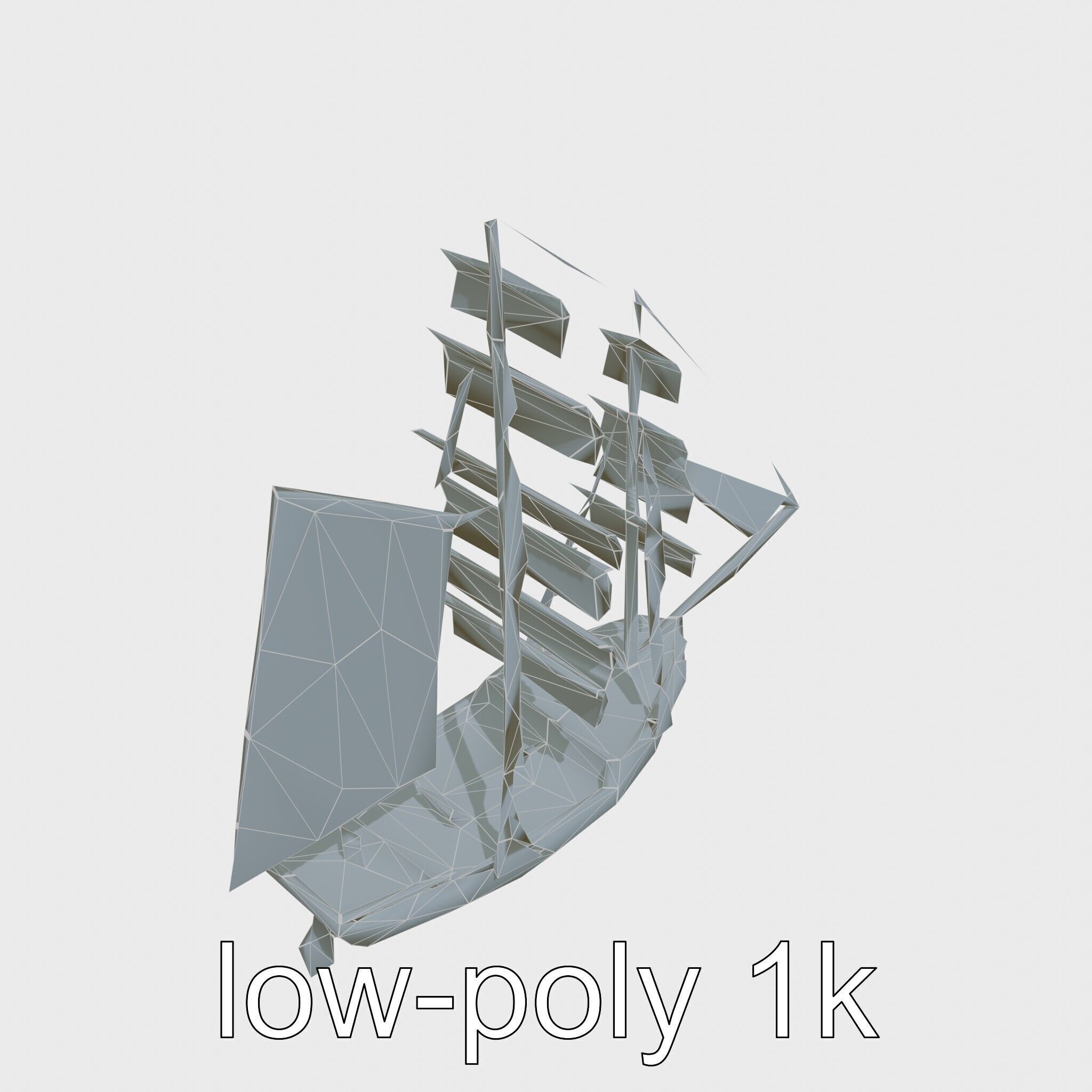 Solar-Powered Sailboat with Innovative Panel Sails Low-poly 3D model_25