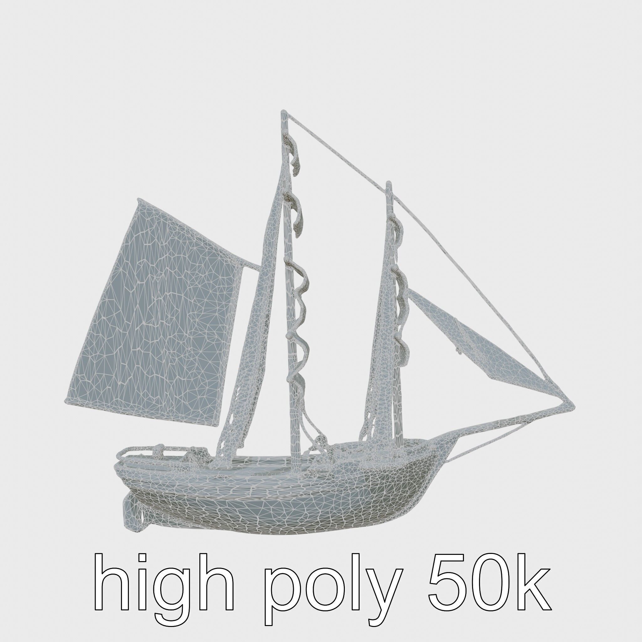 Solar-Powered Sailboat with Innovative Panel Sails Low-poly 3D model_28