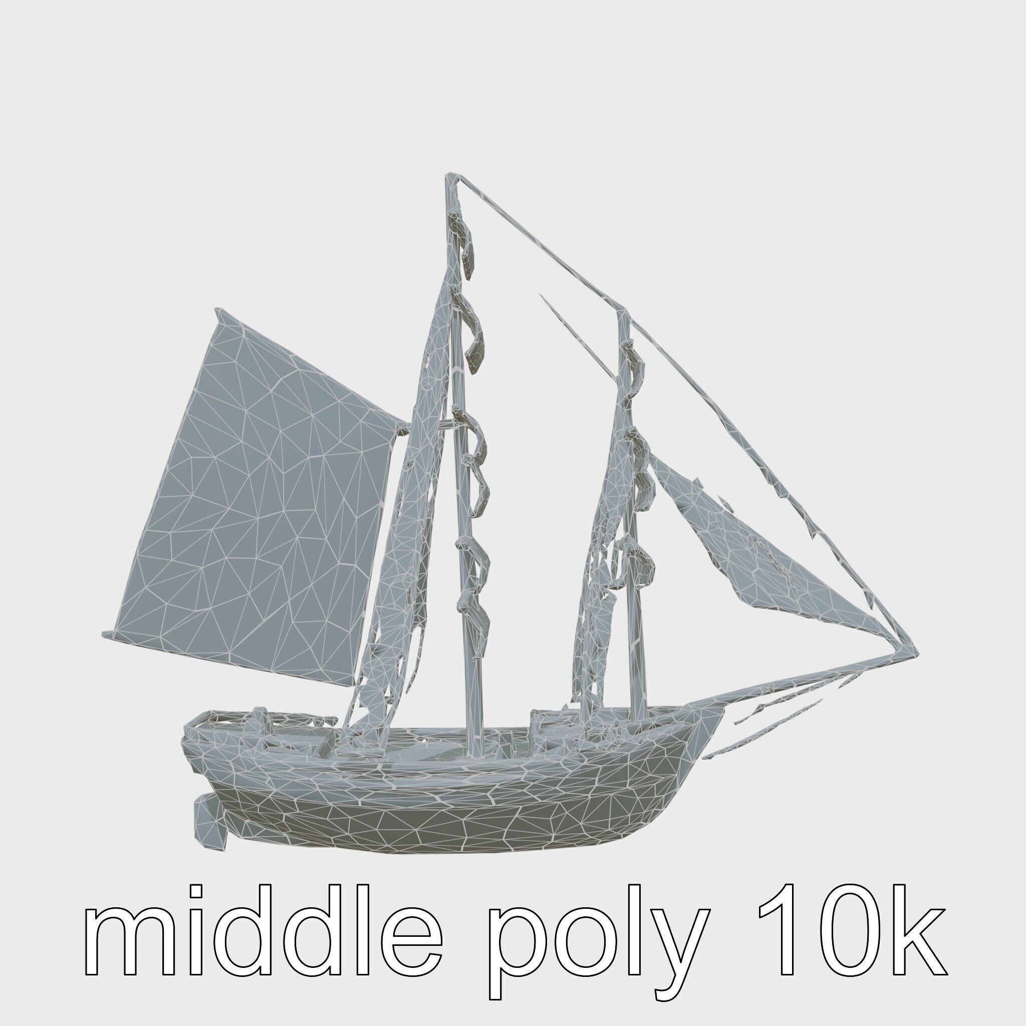 Solar-Powered Sailboat with Innovative Panel Sails Low-poly 3D model_15