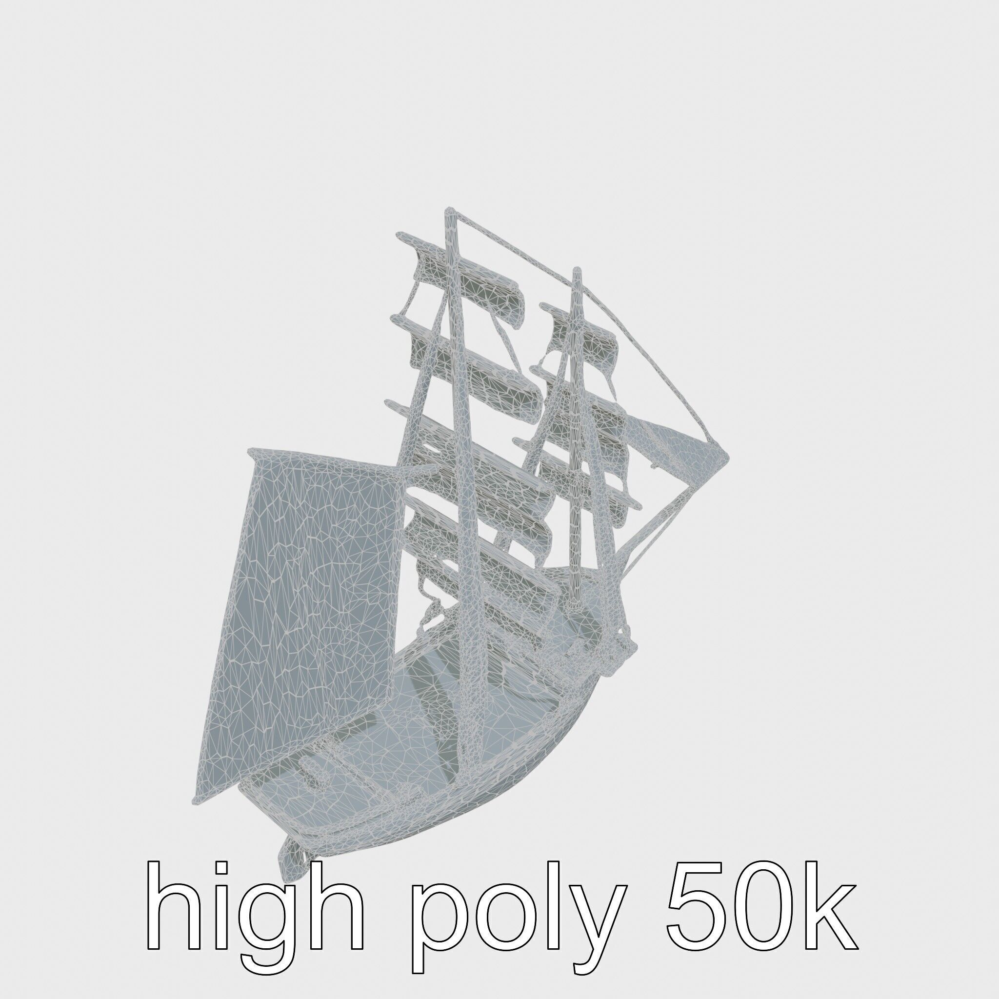 Solar-Powered Sailboat with Innovative Panel Sails Low-poly 3D model_29