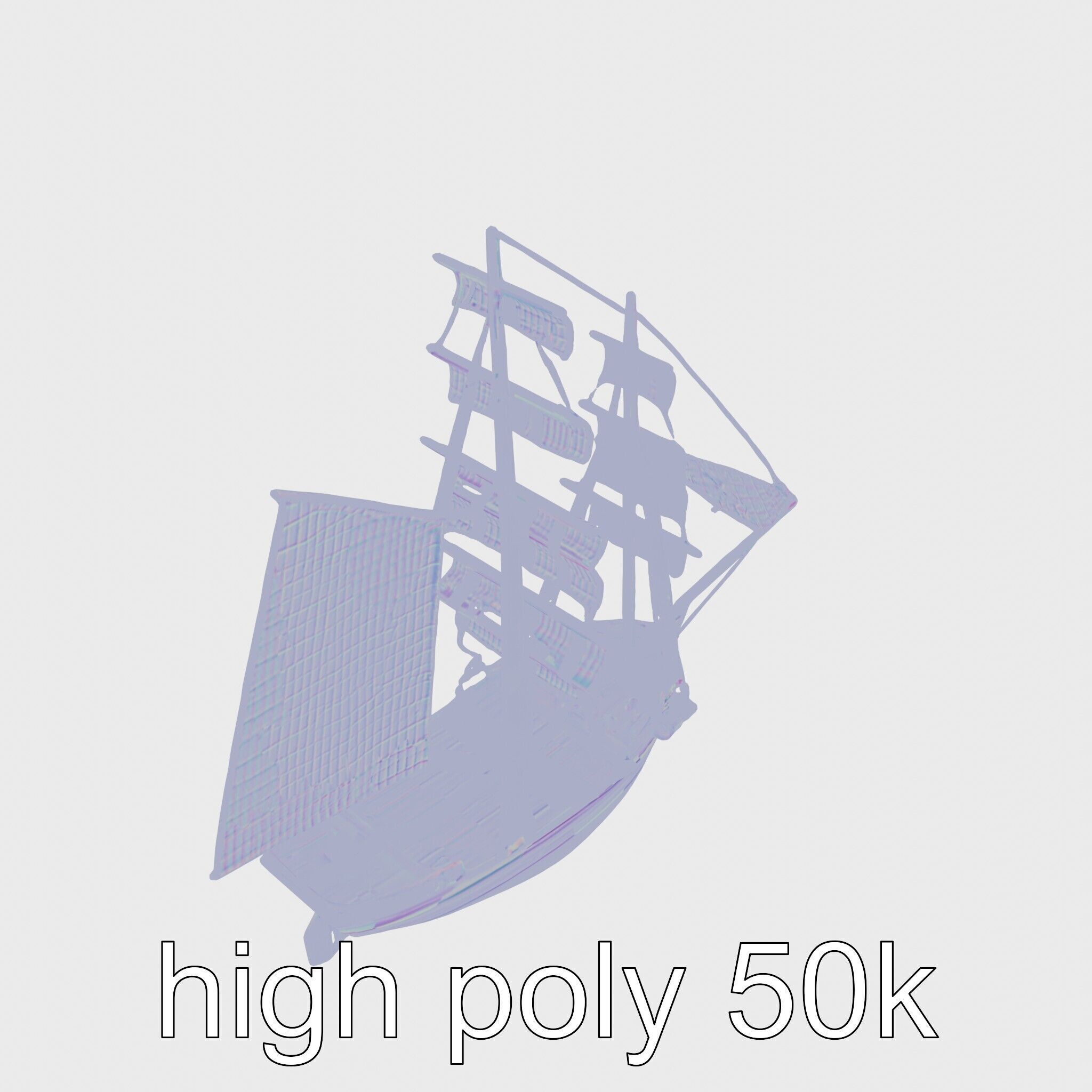 Solar-Powered Sailboat with Innovative Panel Sails Low-poly 3D model_19