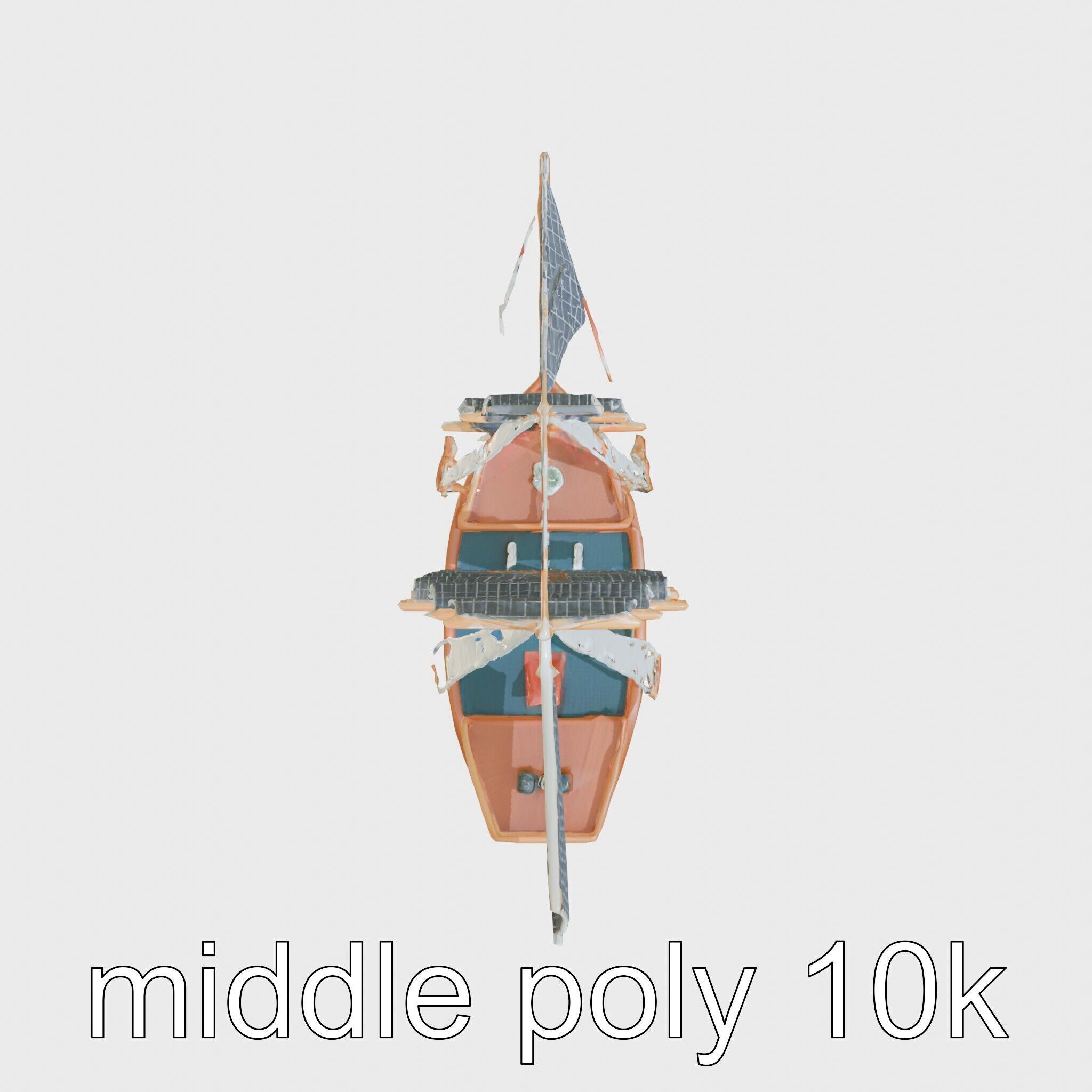 Solar-Powered Sailboat with Innovative Panel Sails Low-poly 3D model_24