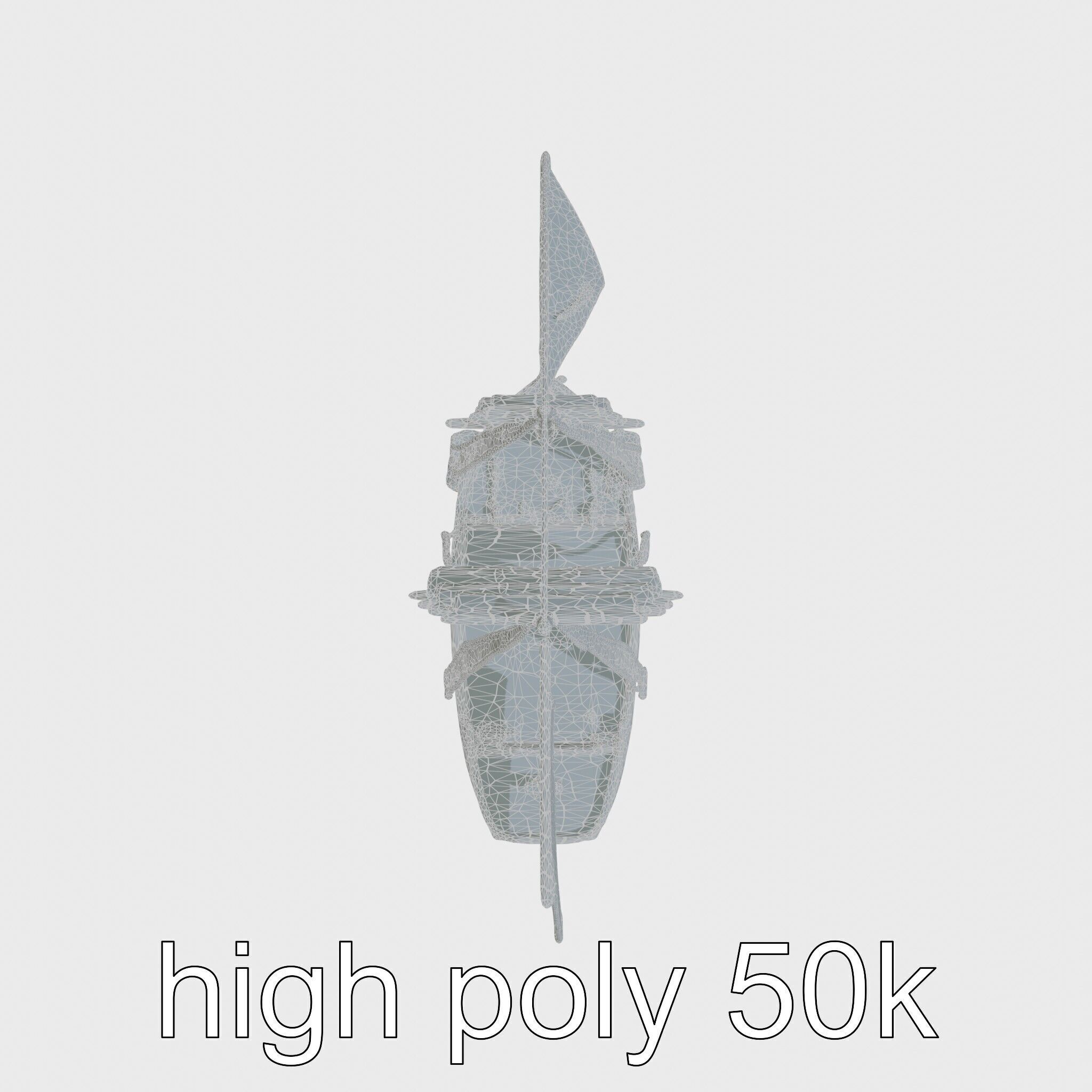 Solar-Powered Sailboat with Innovative Panel Sails Low-poly 3D model_18