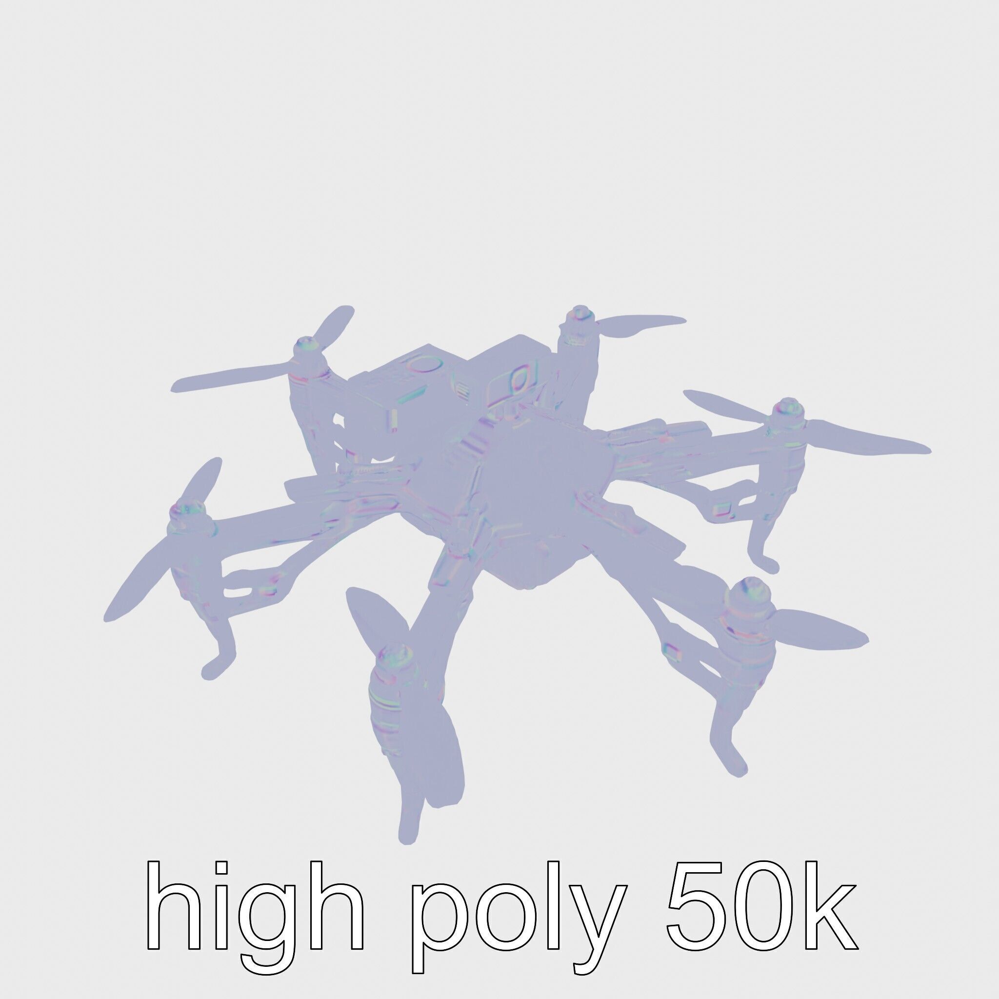 Combat Spider Drone with Eight Legs and Laser Tech Low-poly 3D model_15