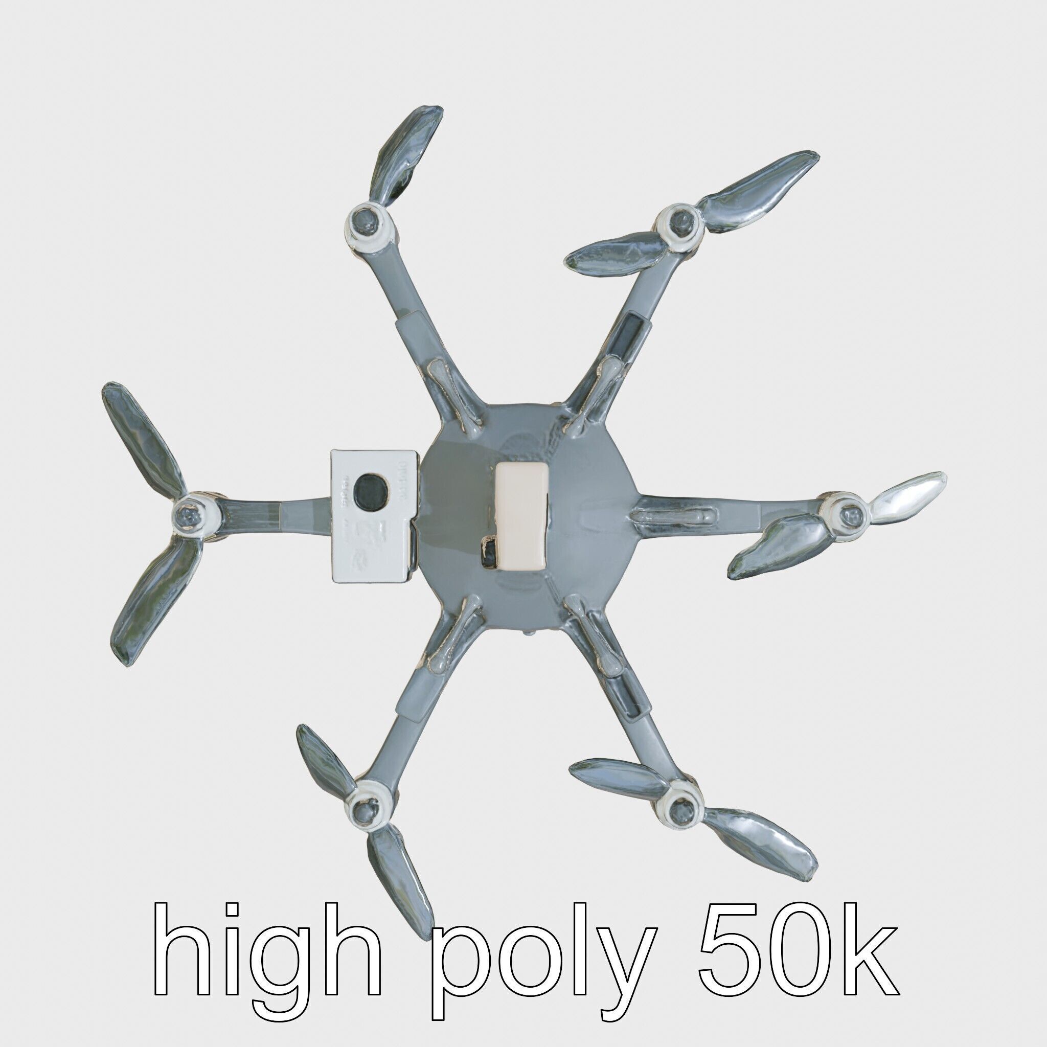 Combat Spider Drone with Eight Legs and Laser Tech Low-poly 3D model_32