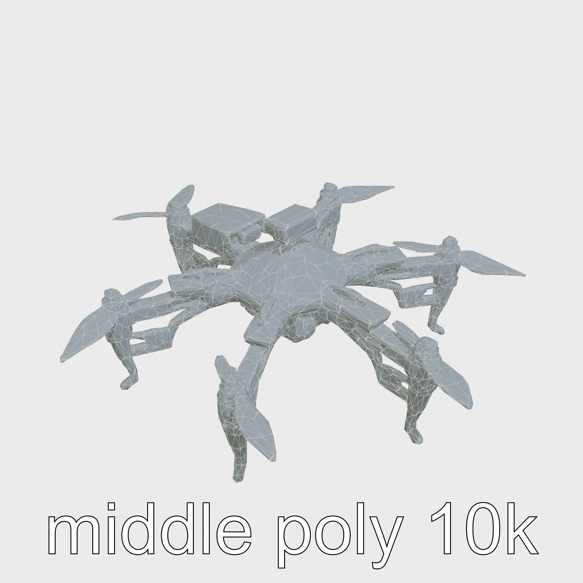 Combat Spider Drone with Eight Legs and Laser Tech Low-poly 3D model_30
