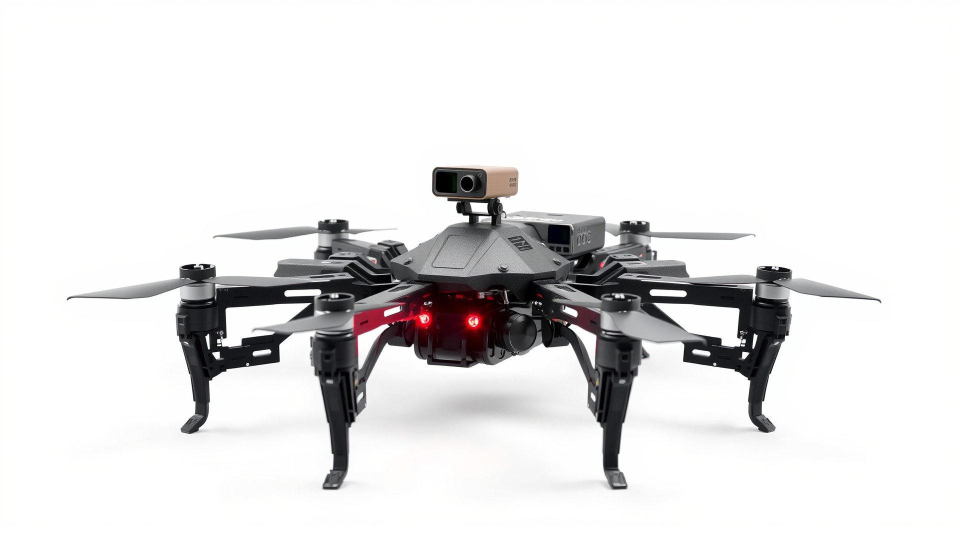 Combat Spider Drone with Eight Legs and Laser Tech Low-poly 3D model_6