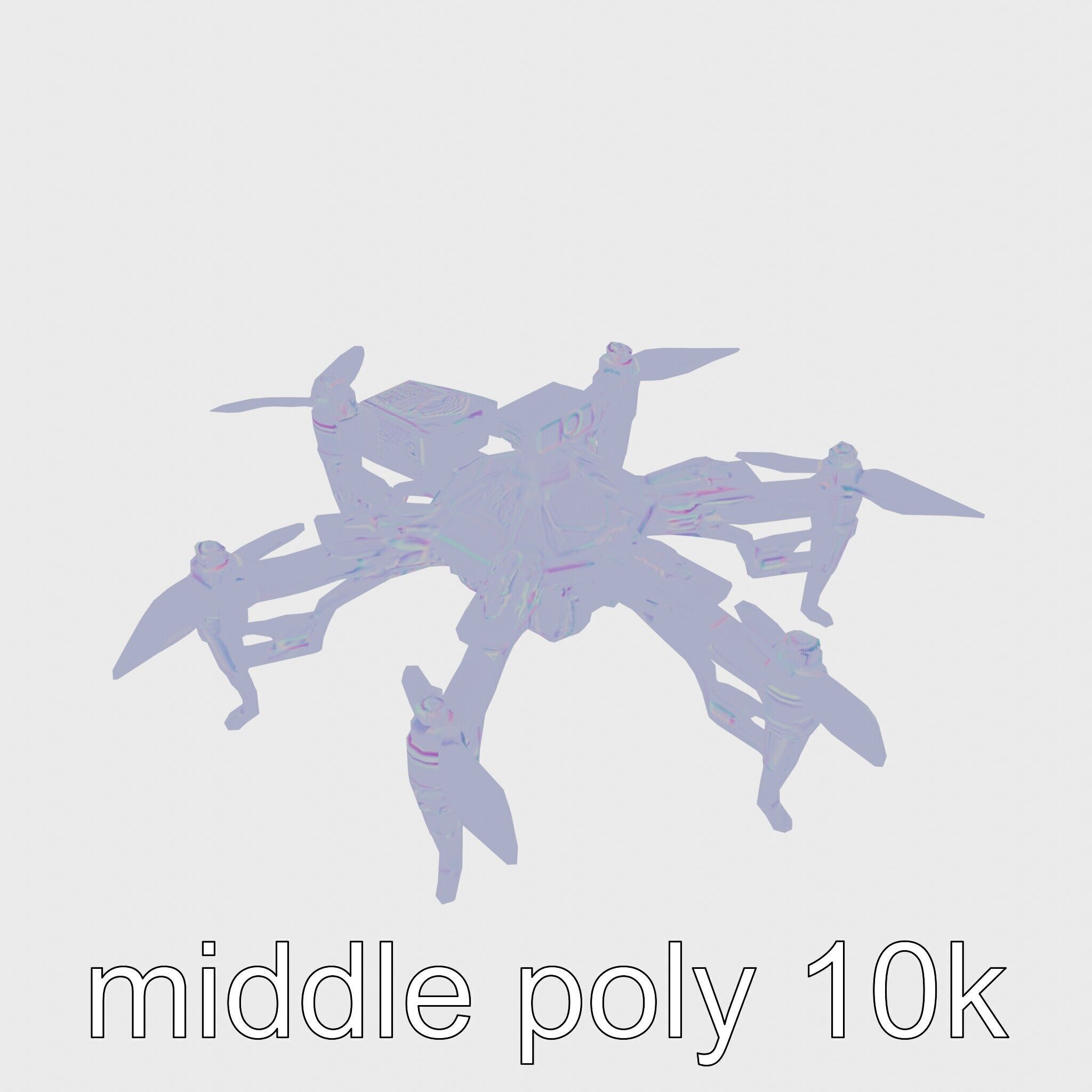 Combat Spider Drone with Eight Legs and Laser Tech Low-poly 3D model_14