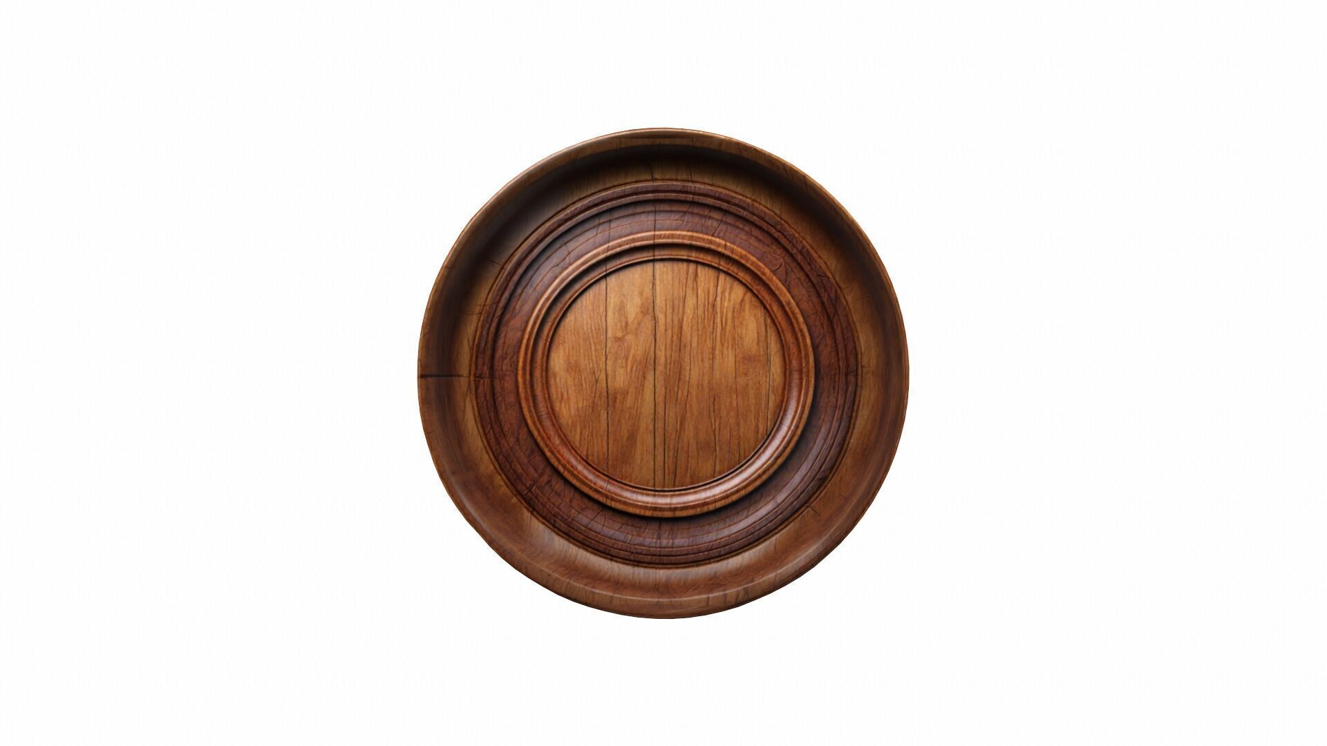 Empty Wooden Plate  Isolated On 3d Model 3D model_4