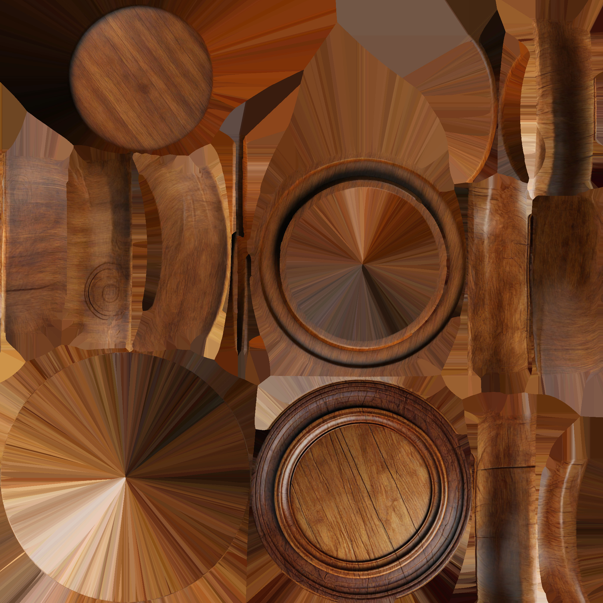 Empty Wooden Plate  Isolated On 3d Model 3D model_8