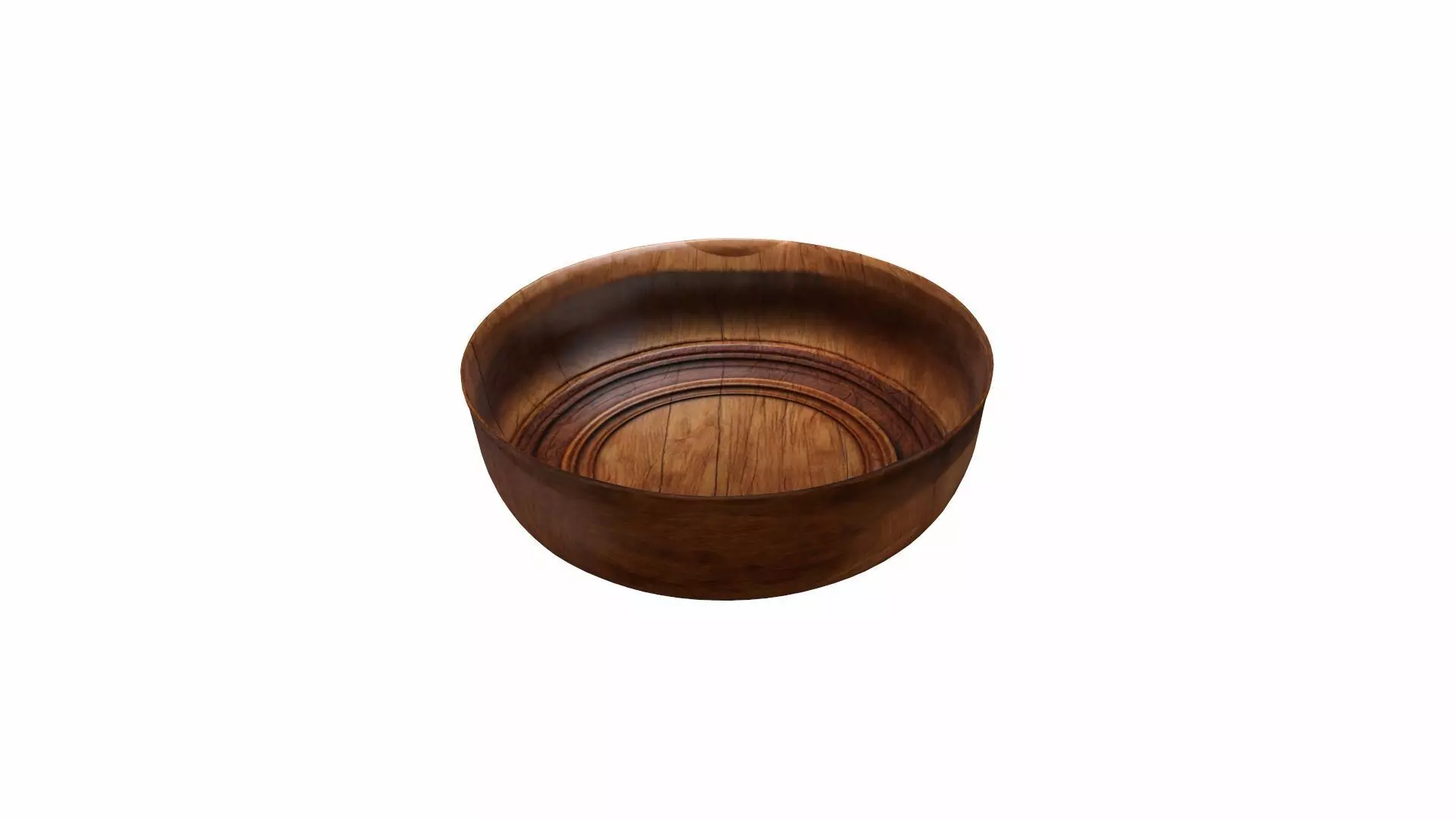 Empty Wooden Plate  Isolated On 3d Model 3D model_0