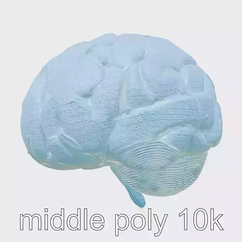 Glowing AI Brain Sphere with Predictive Abilities Low-poly 3D model