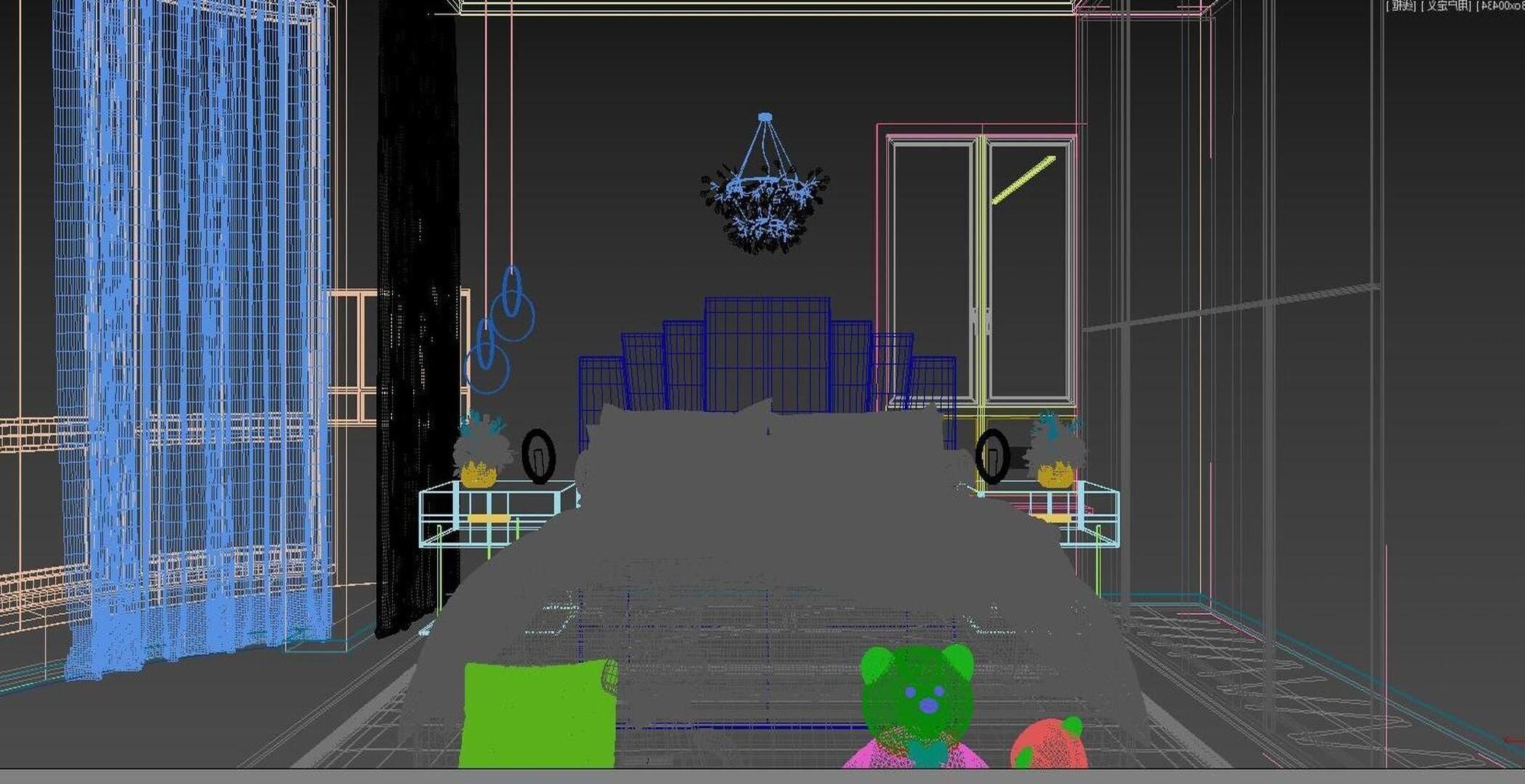 Girls Room Modern 3D model_6